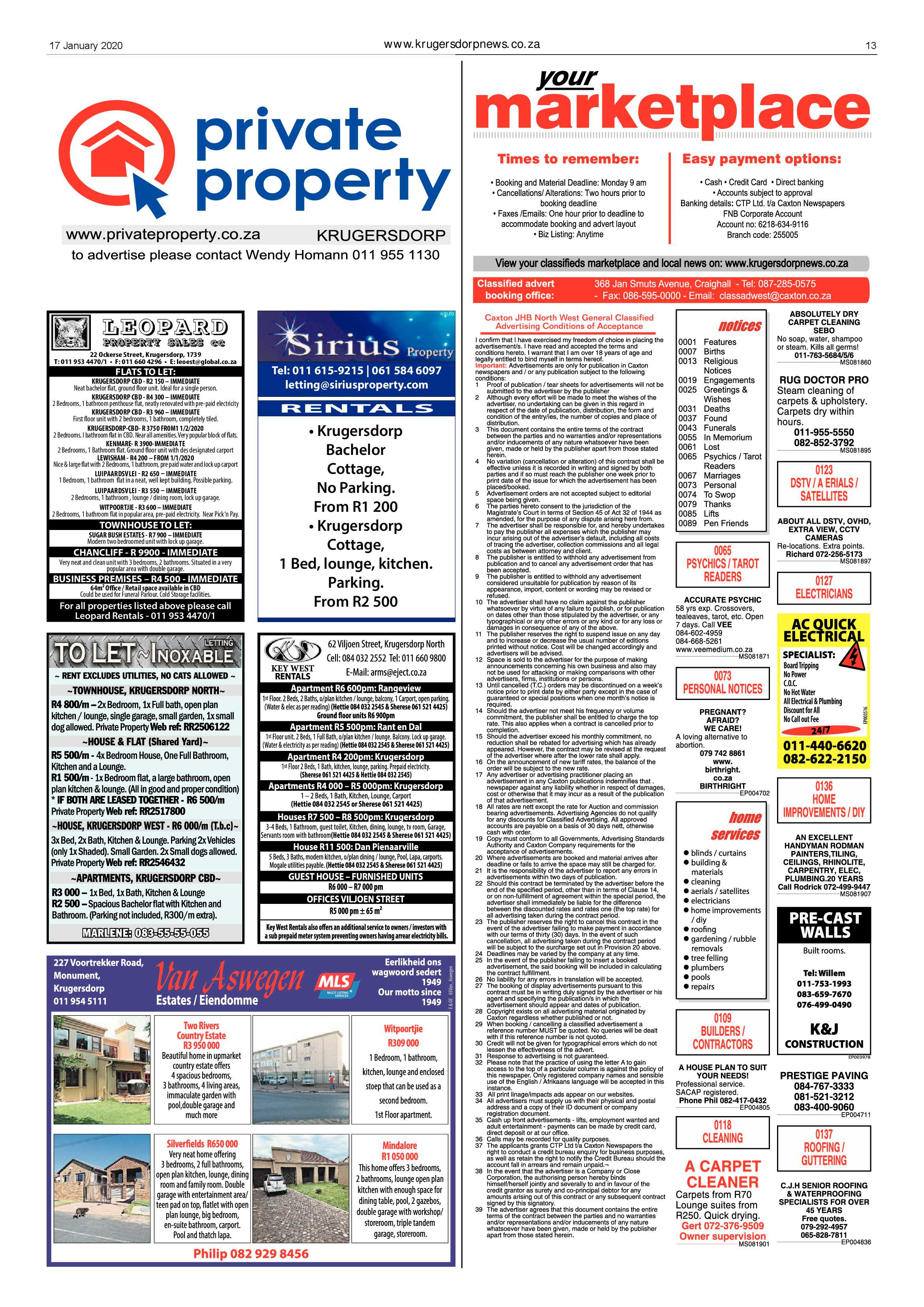 Krugersdorp News 17 January 2020 page 13