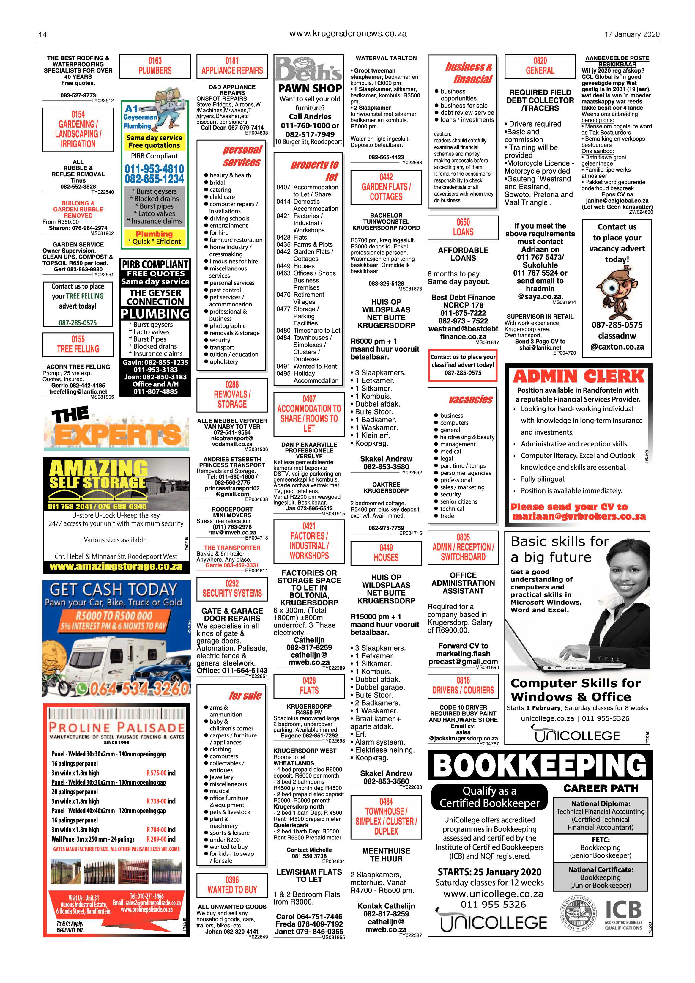 Krugersdorp News 17 January 2020 page 14