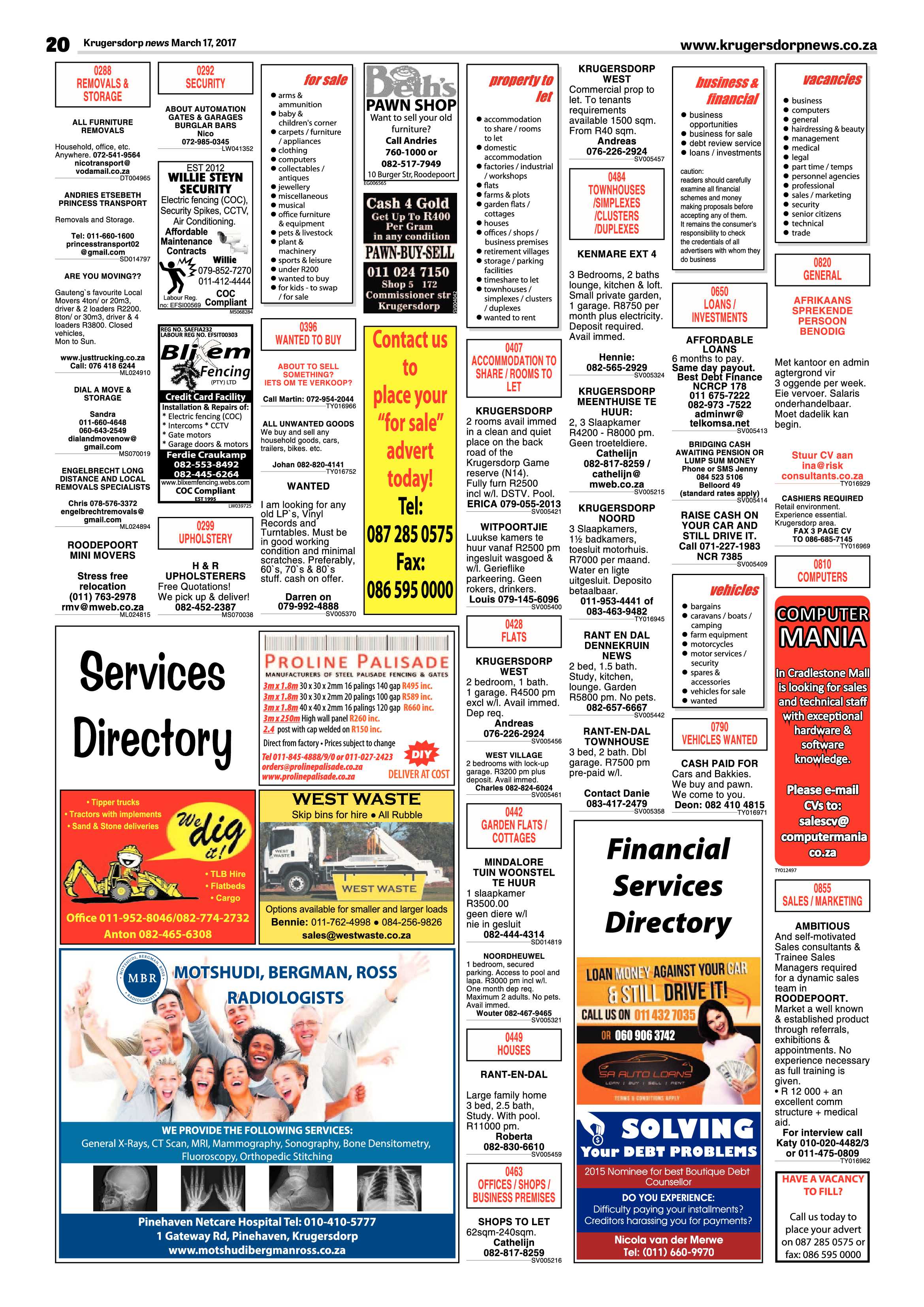 Krugersdorp News 17 March 2017 page 20