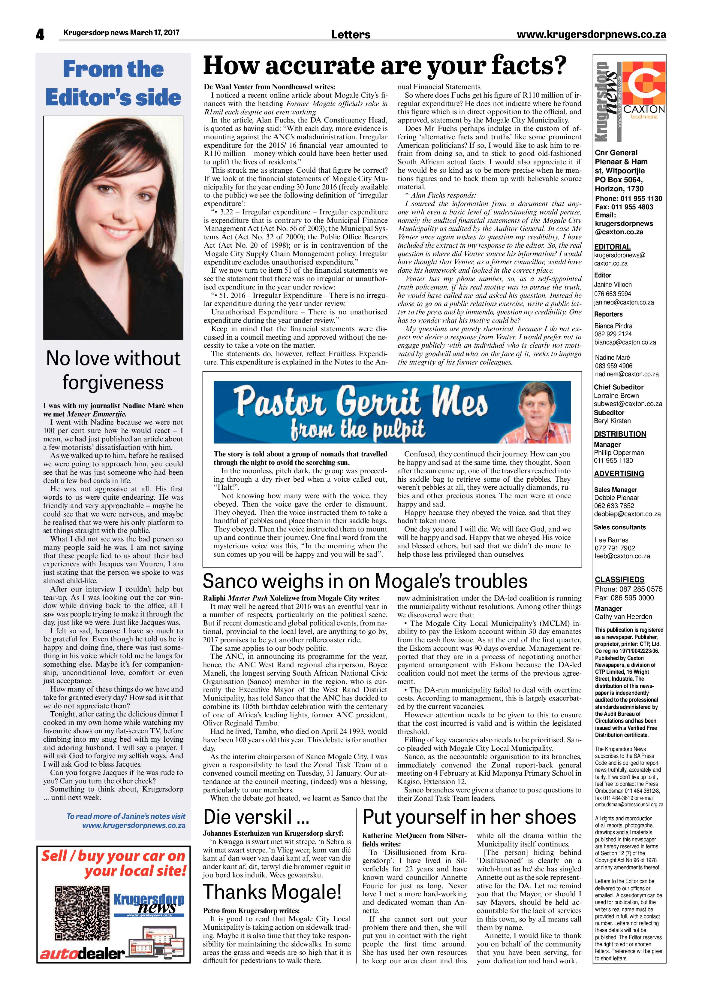Krugersdorp News 17 March 2017 page 4