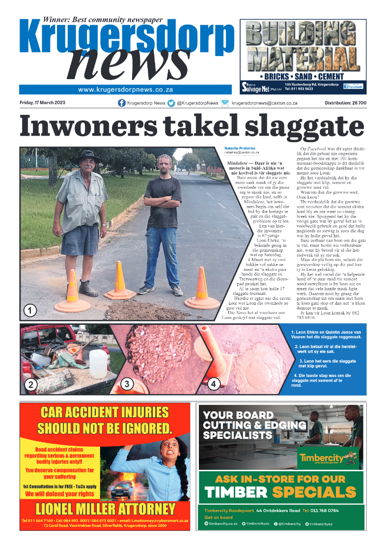 Krugersdorp News 17 March 2023 page 1