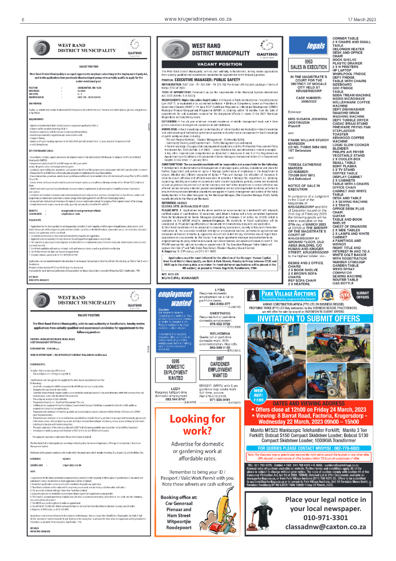 Krugersdorp News 17 March 2023 page 6
