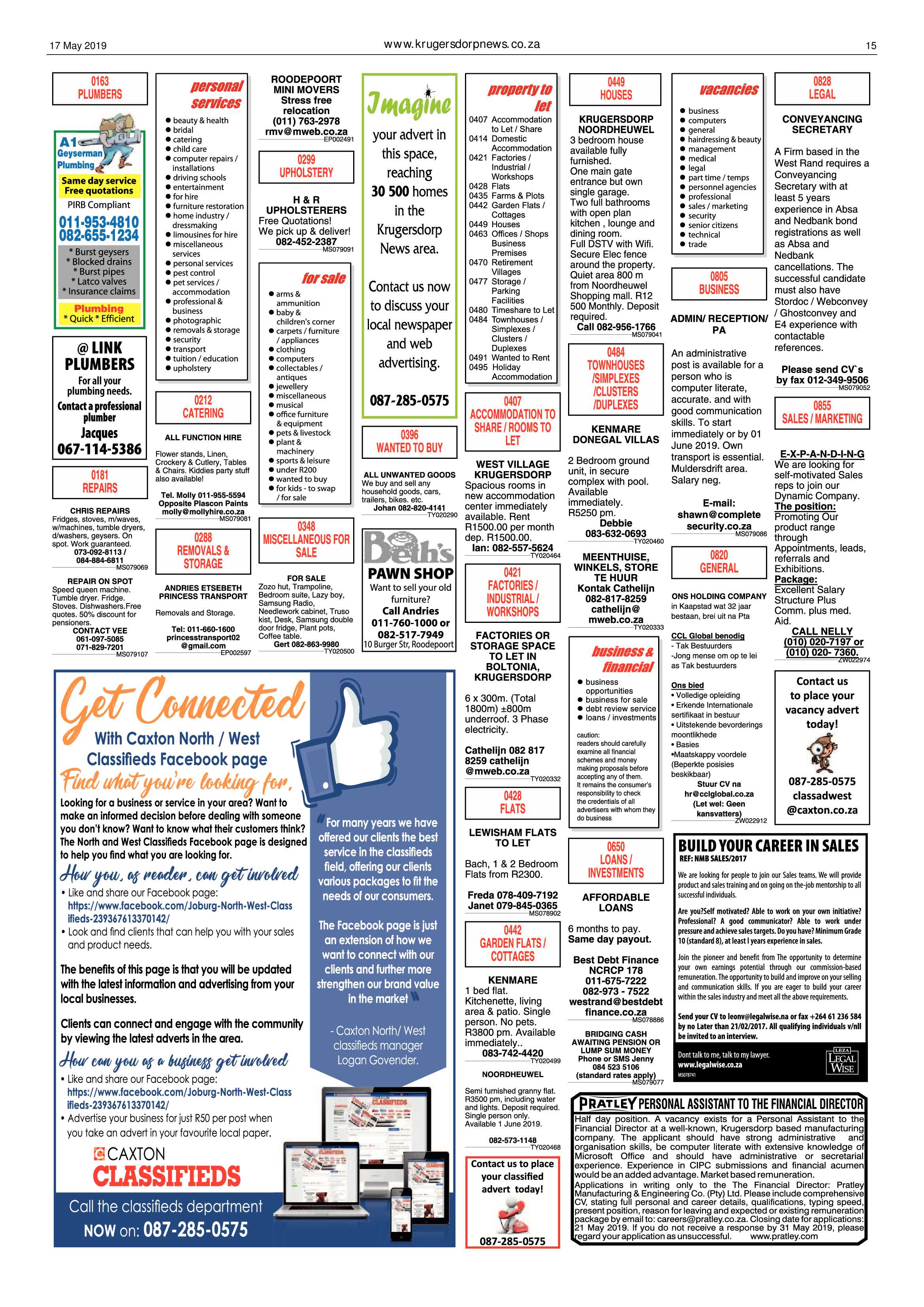 Krugersdorp News 17 May 2019 page 15