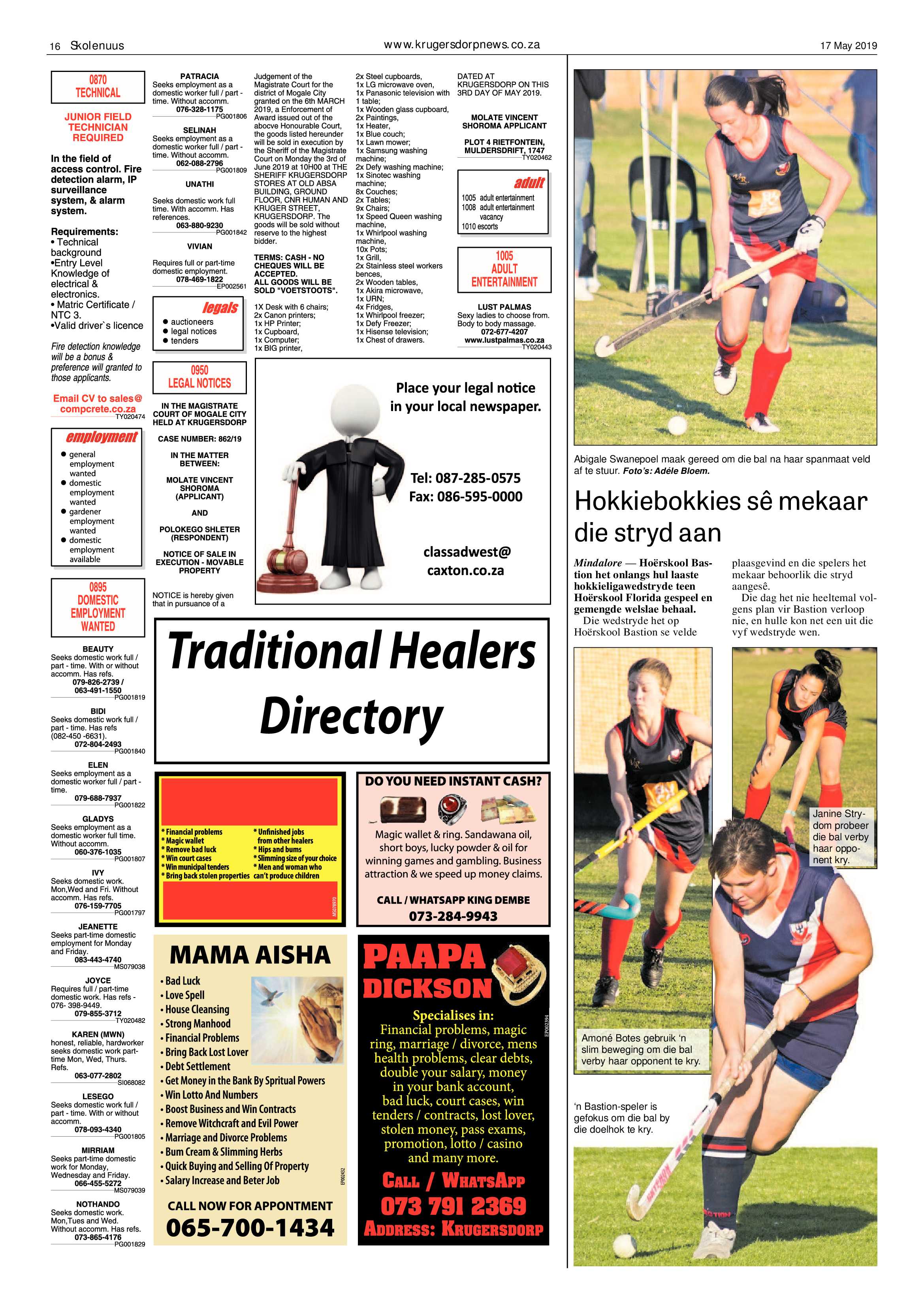 Krugersdorp News 17 May 2019 page 16