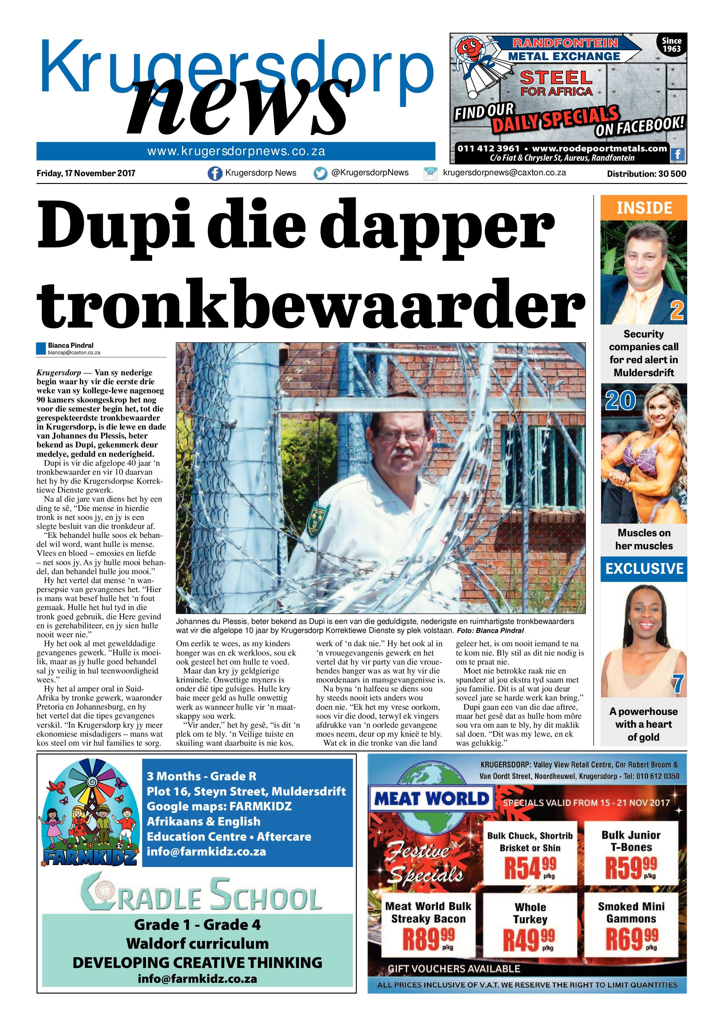 Krugersdorp News 17 November 2017 page 1