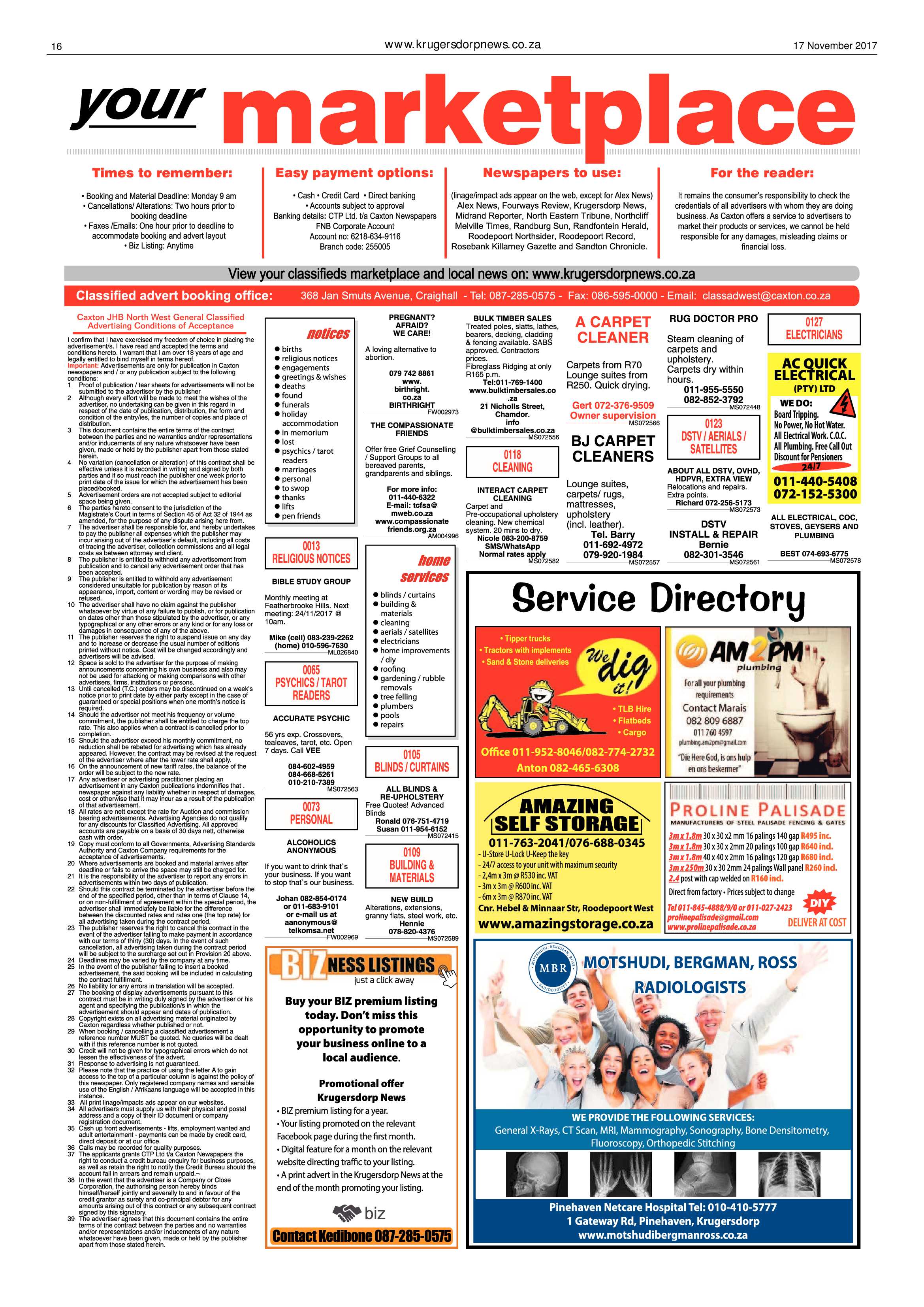 Krugersdorp News 17 November 2017 page 16