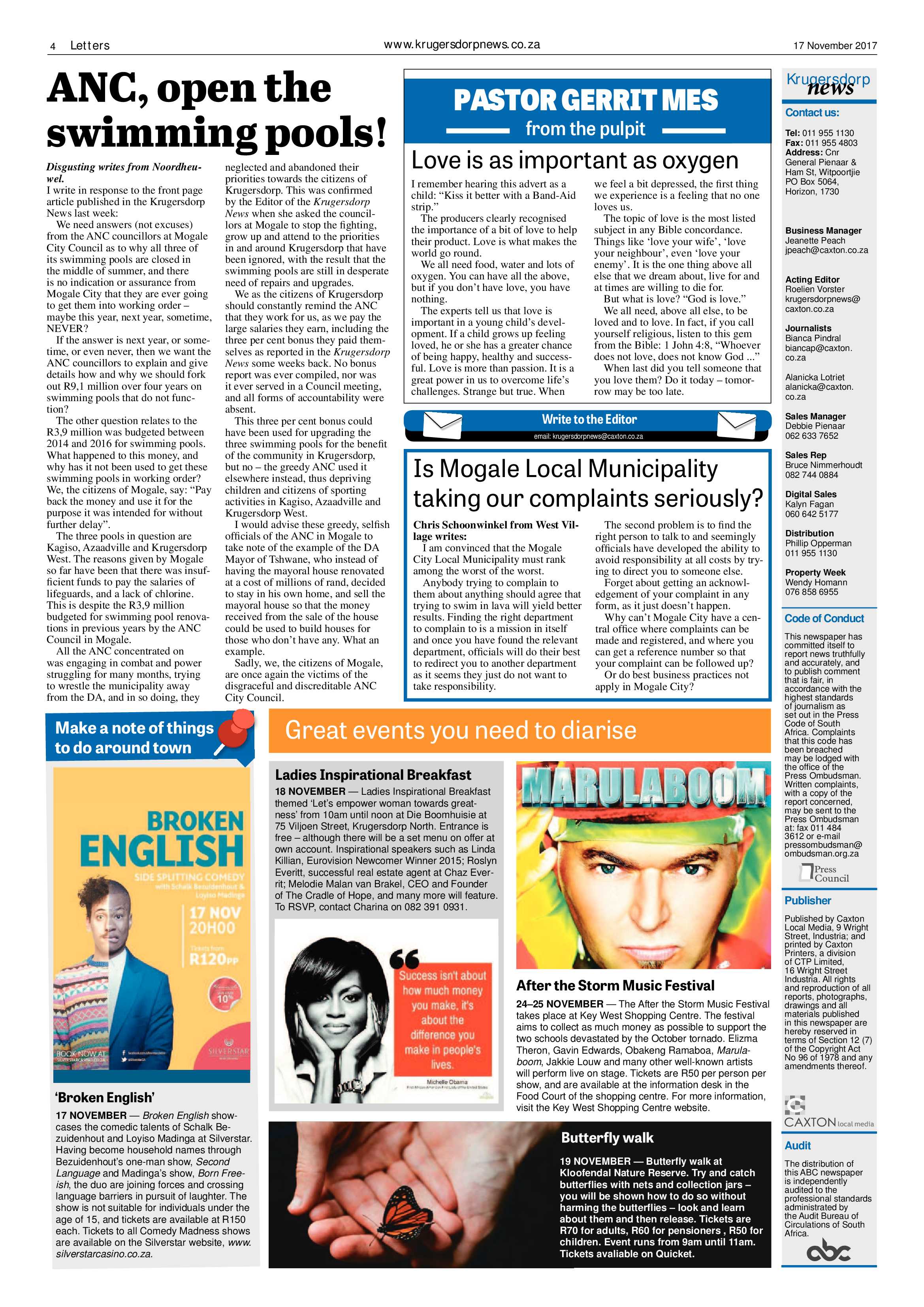 Krugersdorp News 17 November 2017 page 4