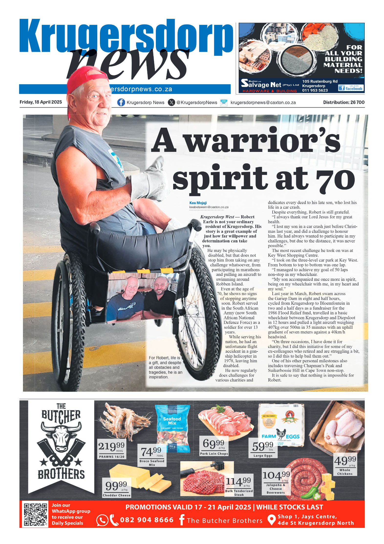 Krugersdorp News18 April 2025 page 1