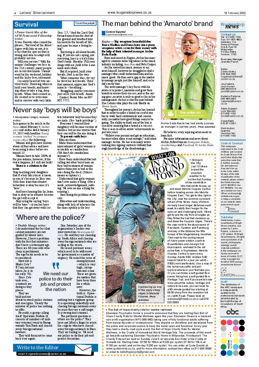 Krugersdorp News 18 February 2022 page 4
