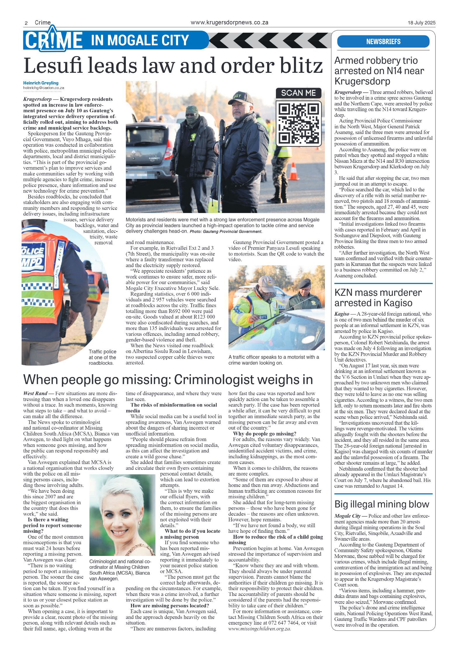 Krugersdorp News 18 July 2025 page 2
