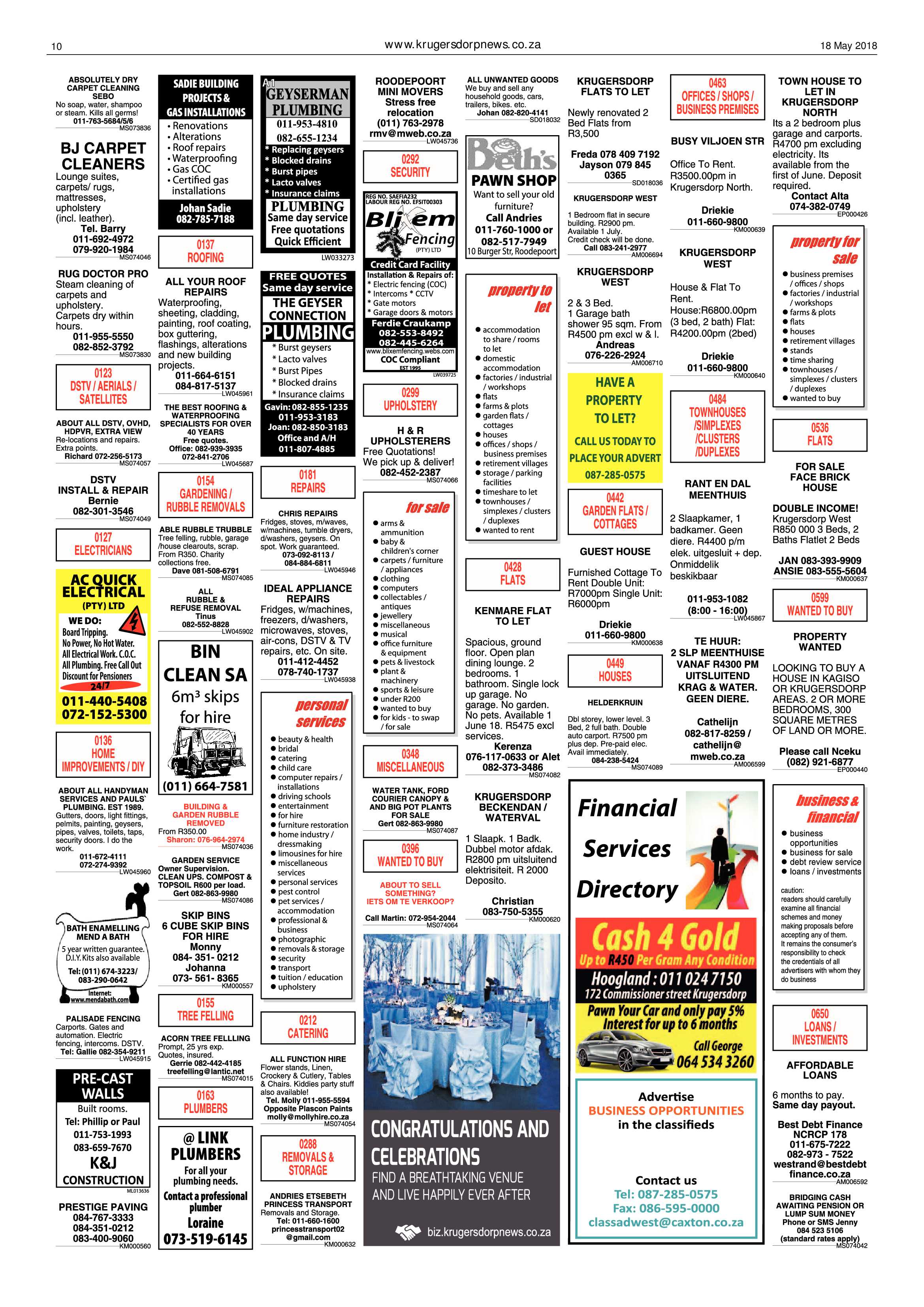 Krugersdorp News 18 May 2018 page 10