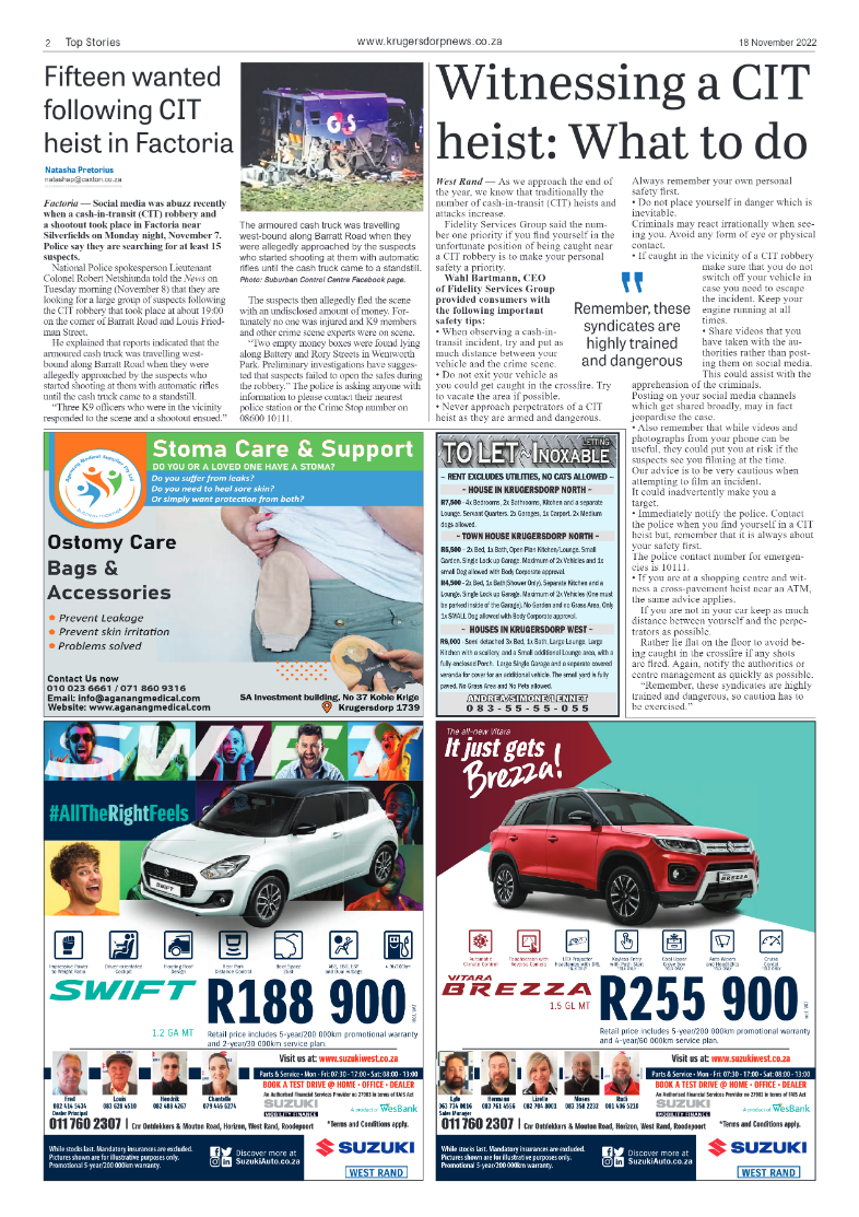 Krugersdorp News 18 November 2022 page 2