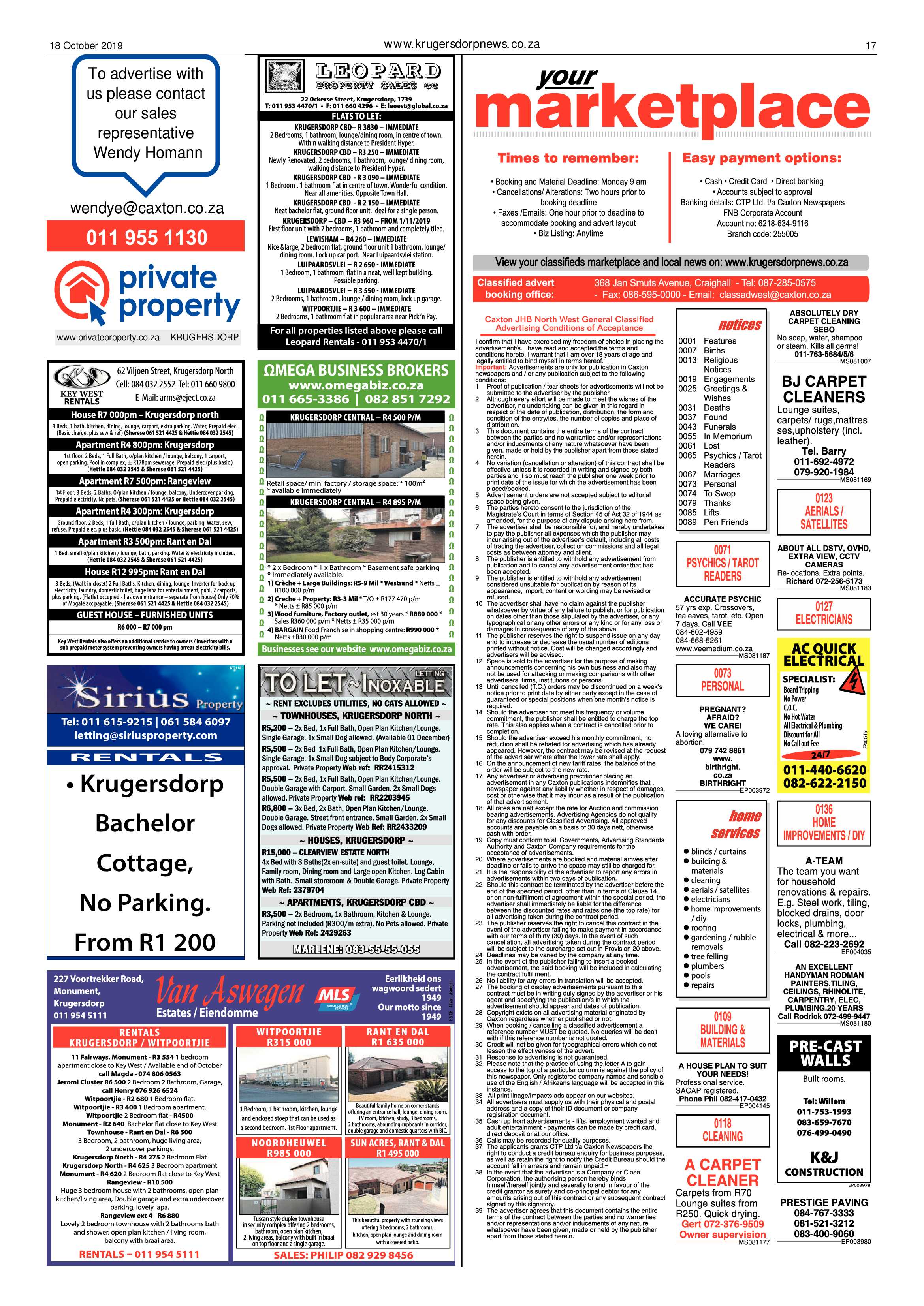 Krugersdorp News 18 October 2019 page 17