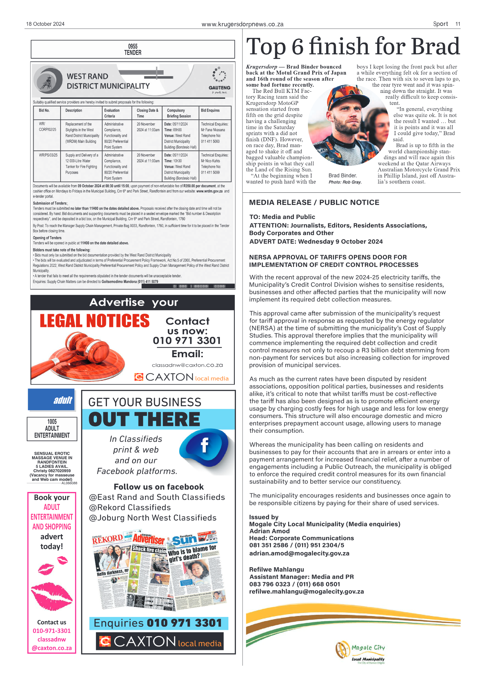 Krugersdorp News 18 October 2024 page 11