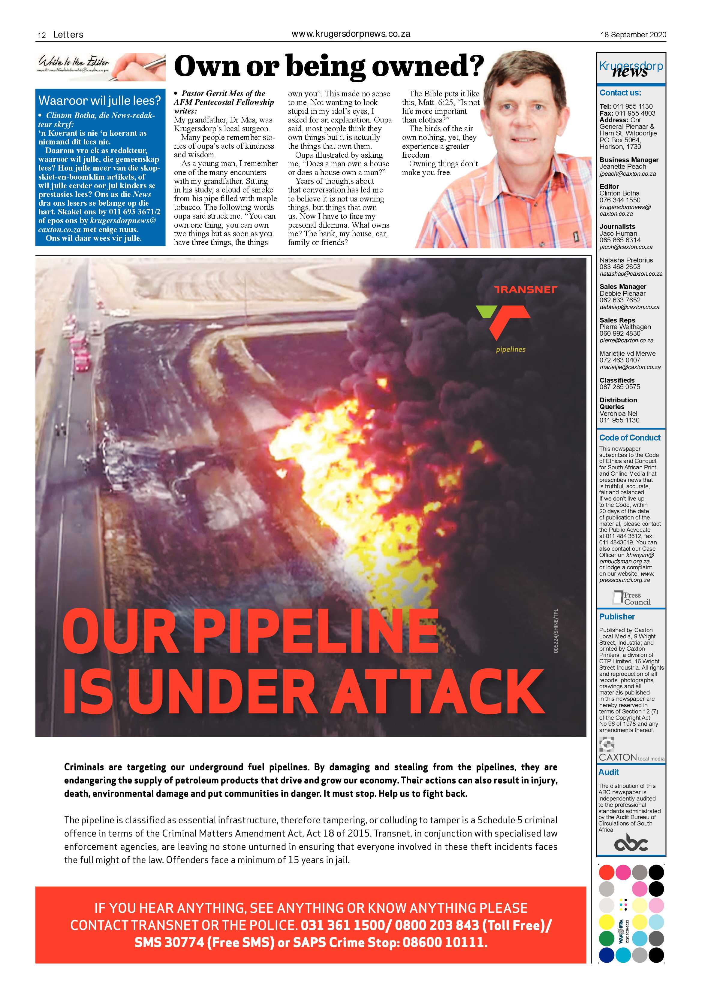 Krugersdorp News 18 September 2020 page 12