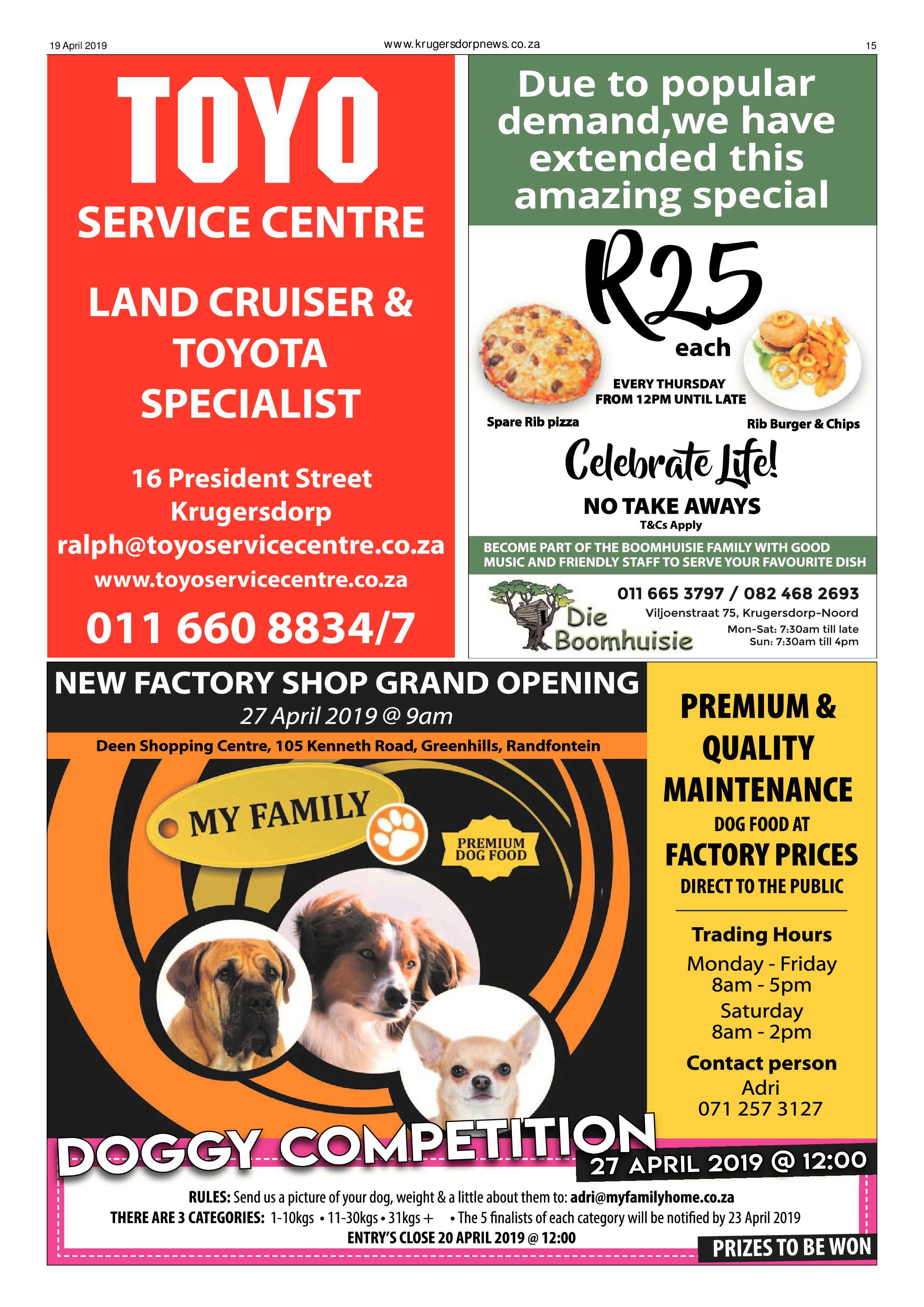 Krugersdorp News 19 April 2019 page 15