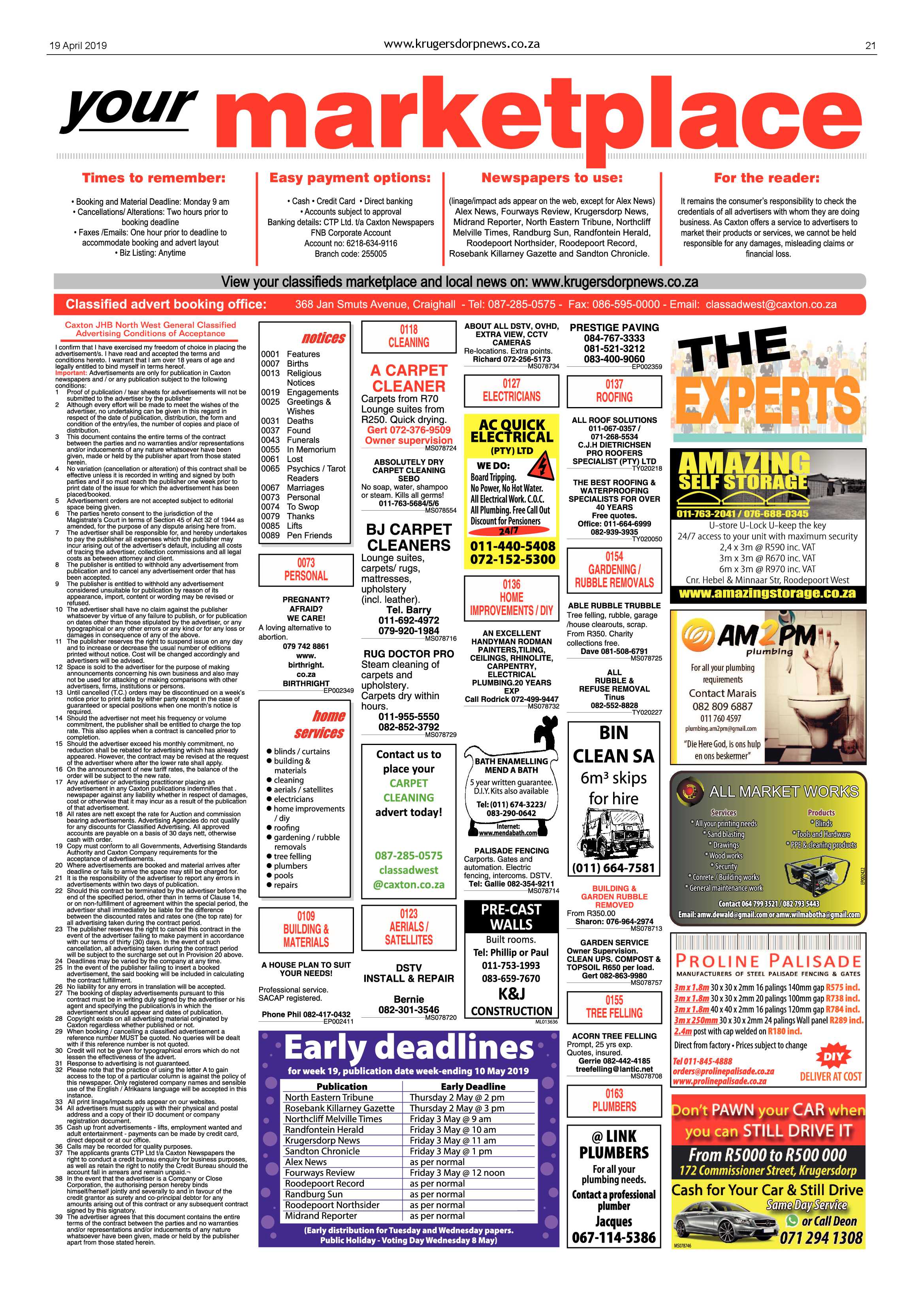 Krugersdorp News 19 April 2019 page 21