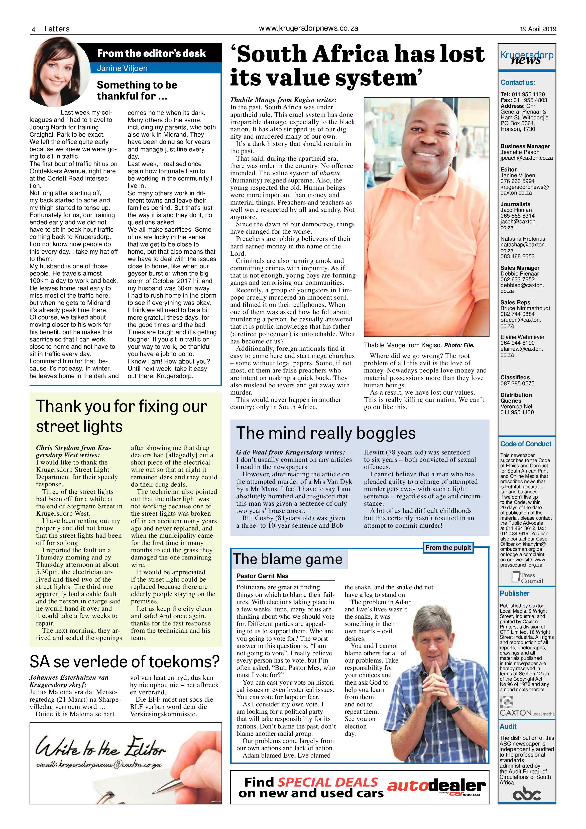Krugersdorp News 19 April 2019 page 4
