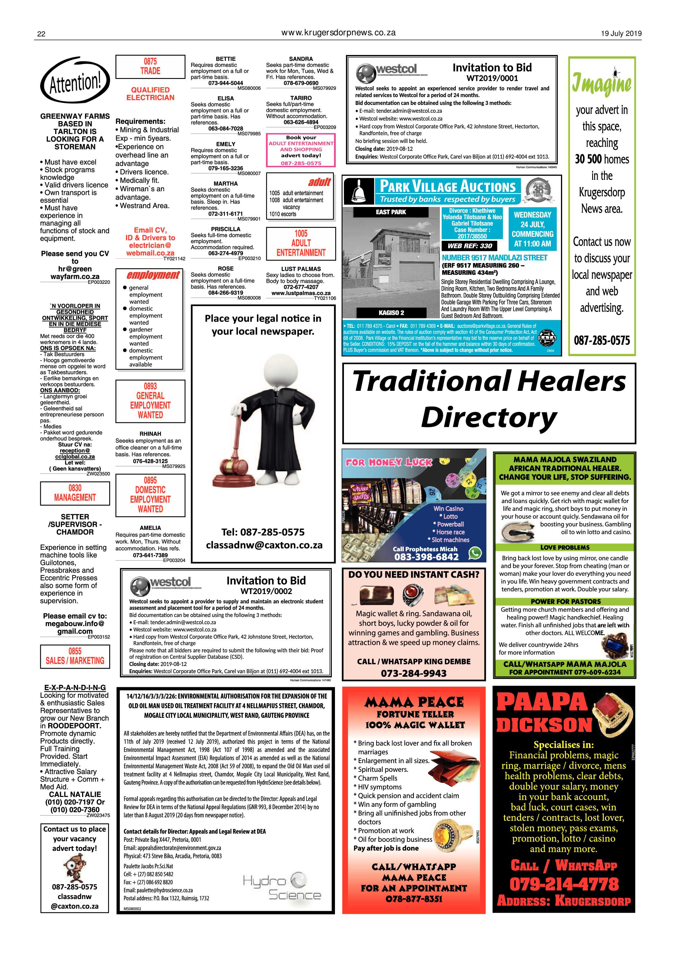 Krugersdorp News 19 July 2019 page 22