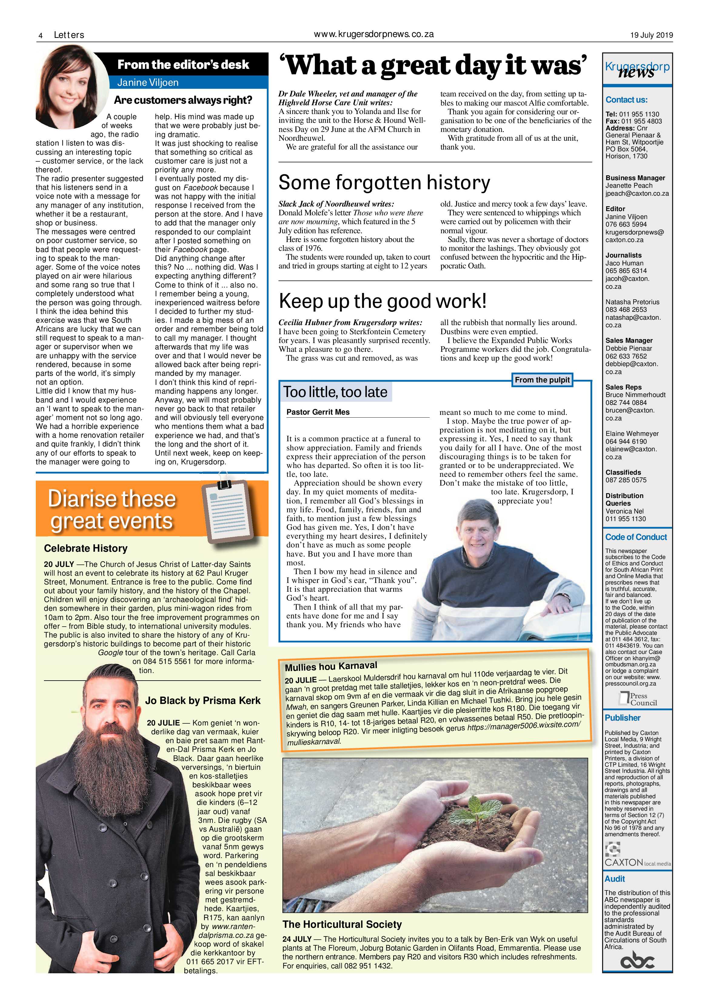 Krugersdorp News 19 July 2019 page 4
