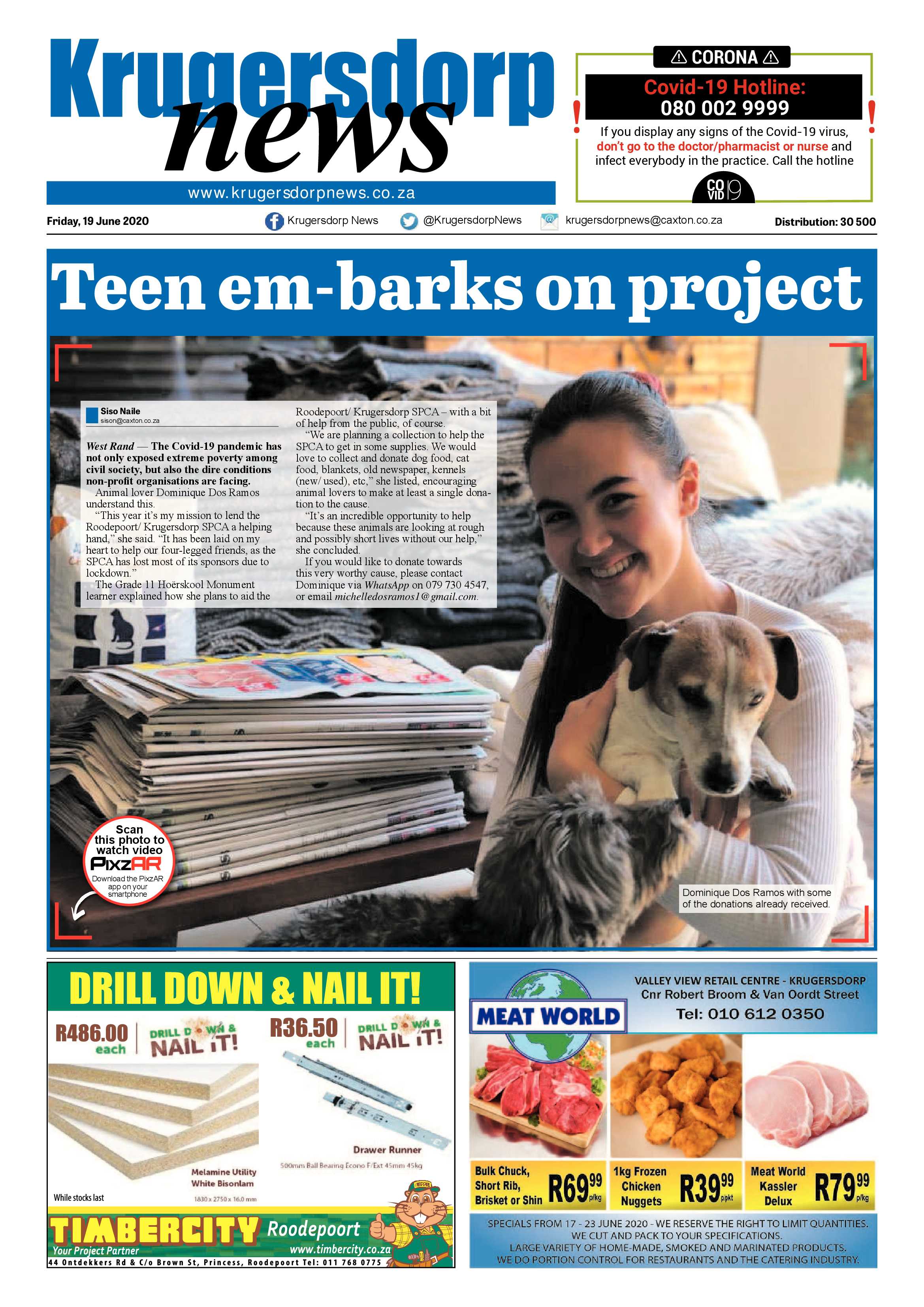 Krugersdorp News 19 June 2020 page 1