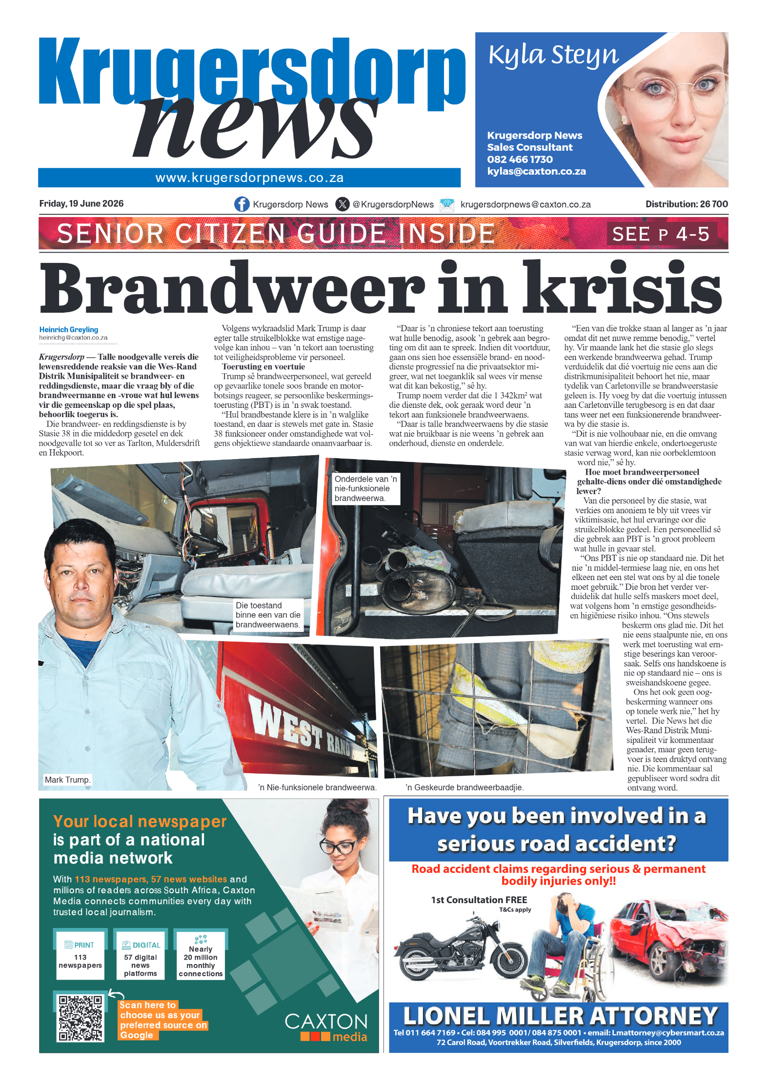 Krugersdorp News 19 June 2026 page 1