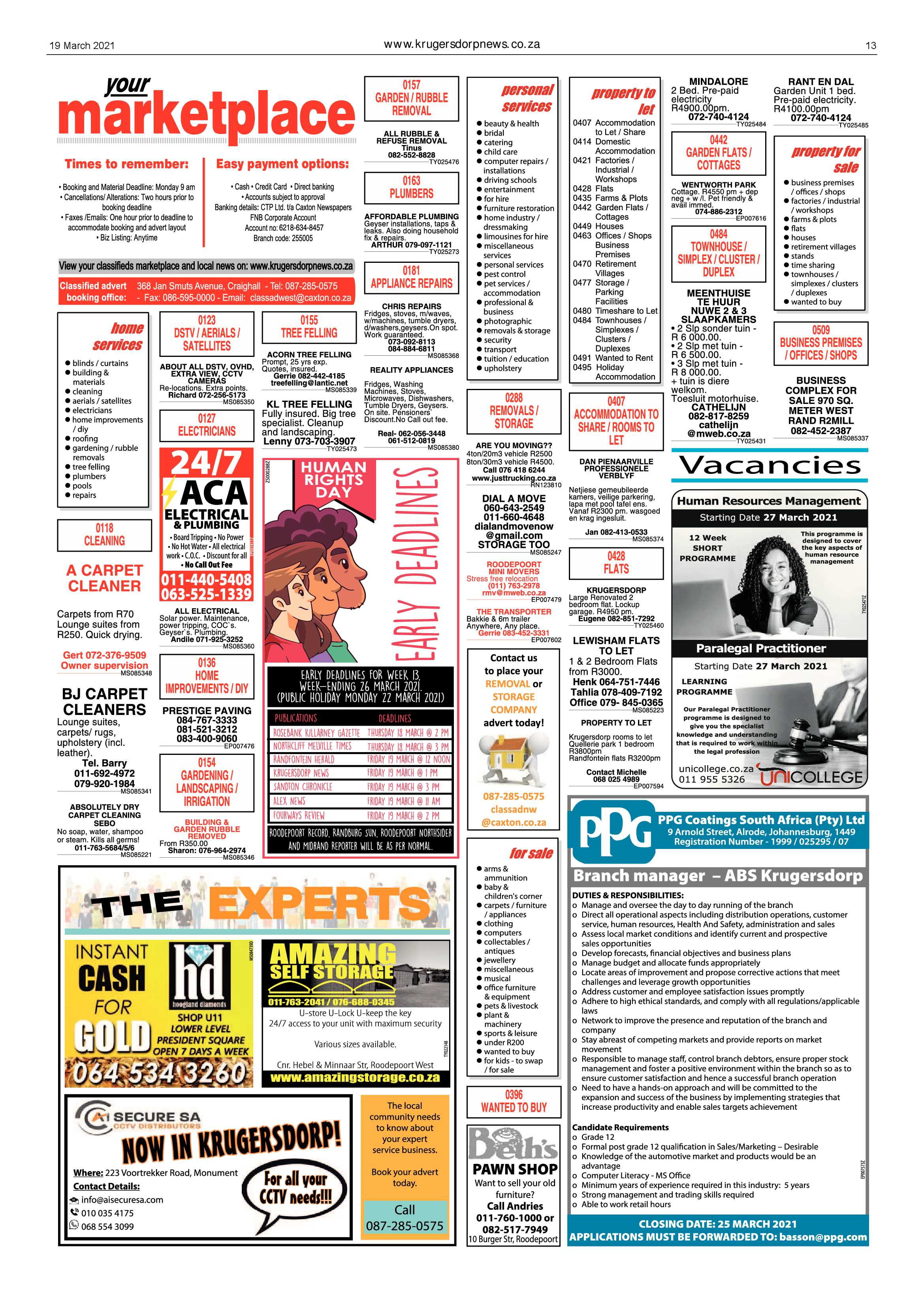 Krugersdorp News 19 March 2021 page 13