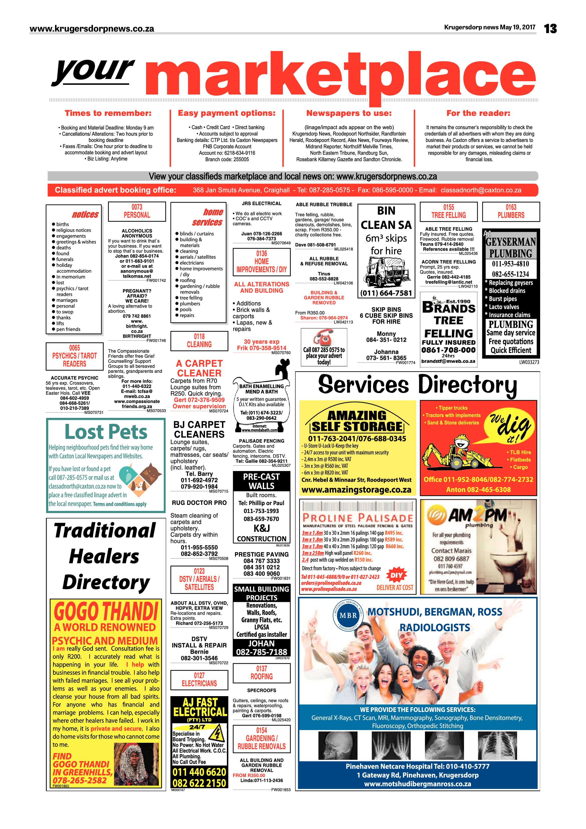 Krugersdorp News 19 May 2017 page 13