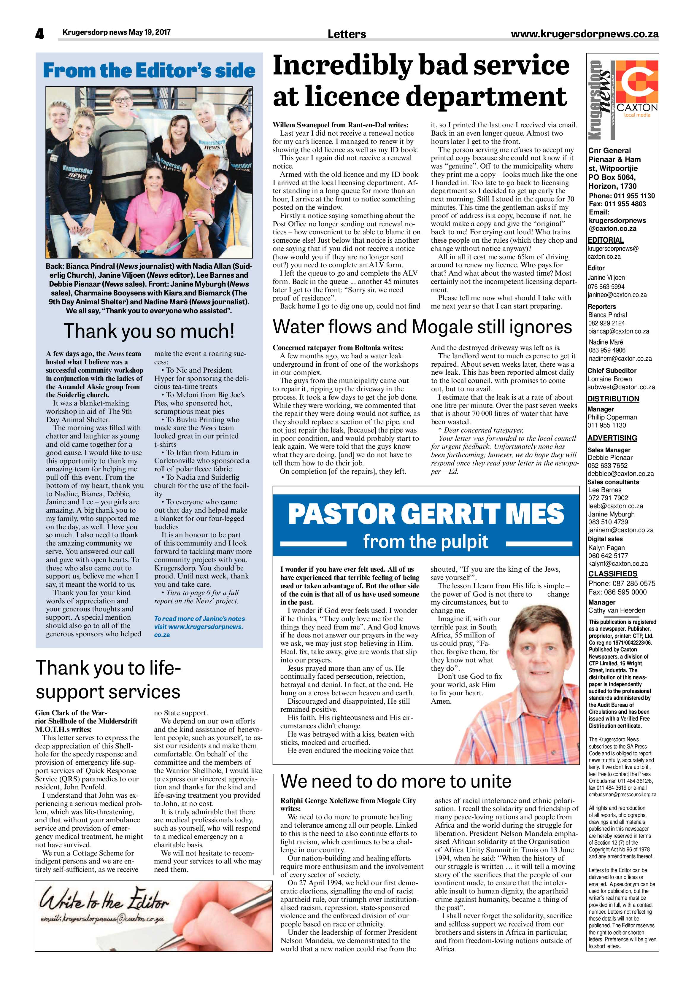 Krugersdorp News 19 May 2017 page 4