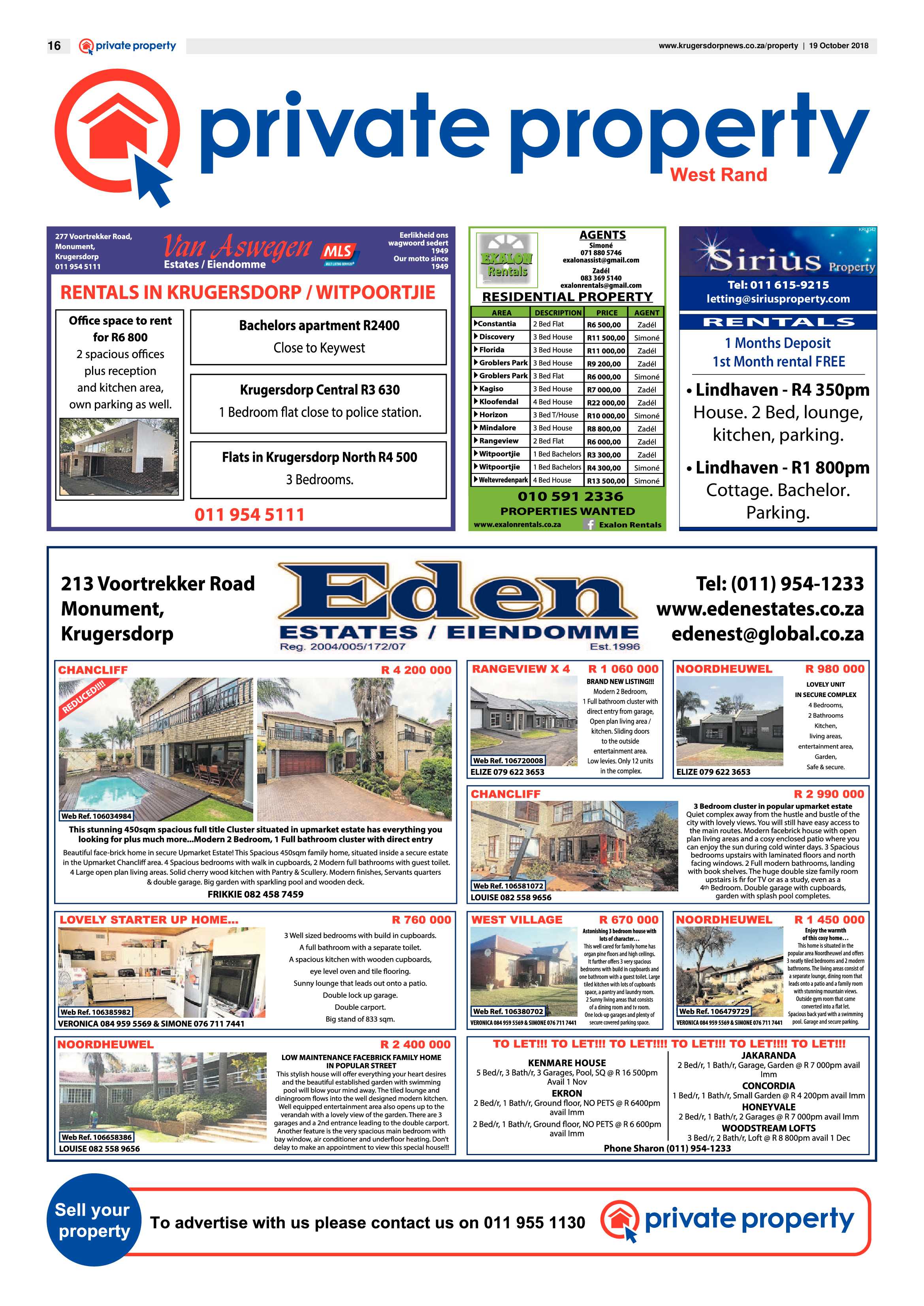 Krugersdorp News 19 October 2018 page 16