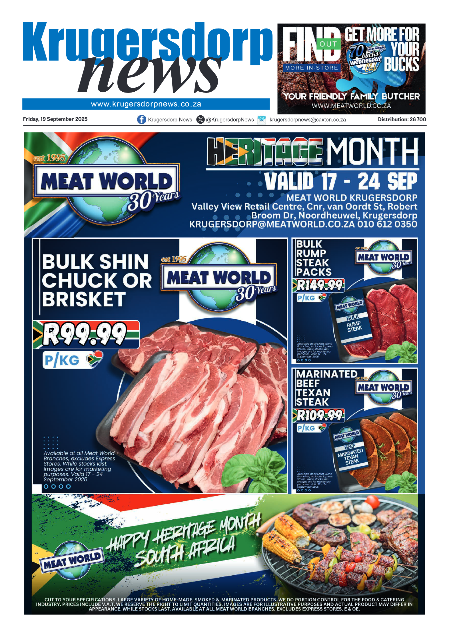 Krugersdorp News 19 September 2025 page 1