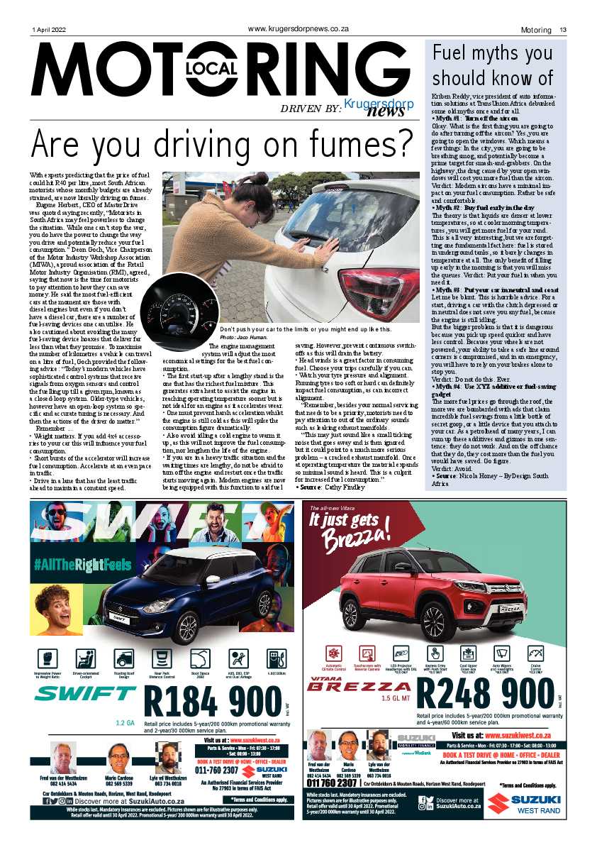 Krugersdorp News 1 April 2022 page 13