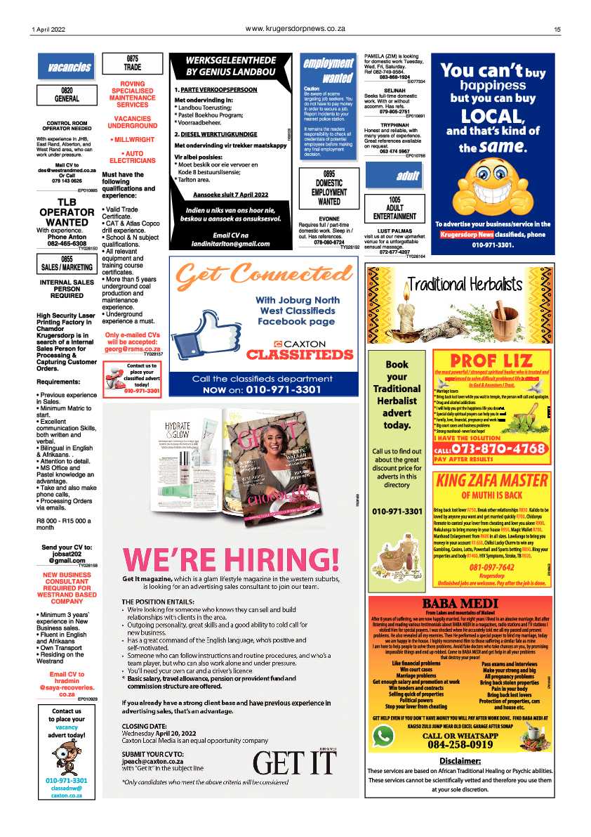 Krugersdorp News 1 April 2022 page 15