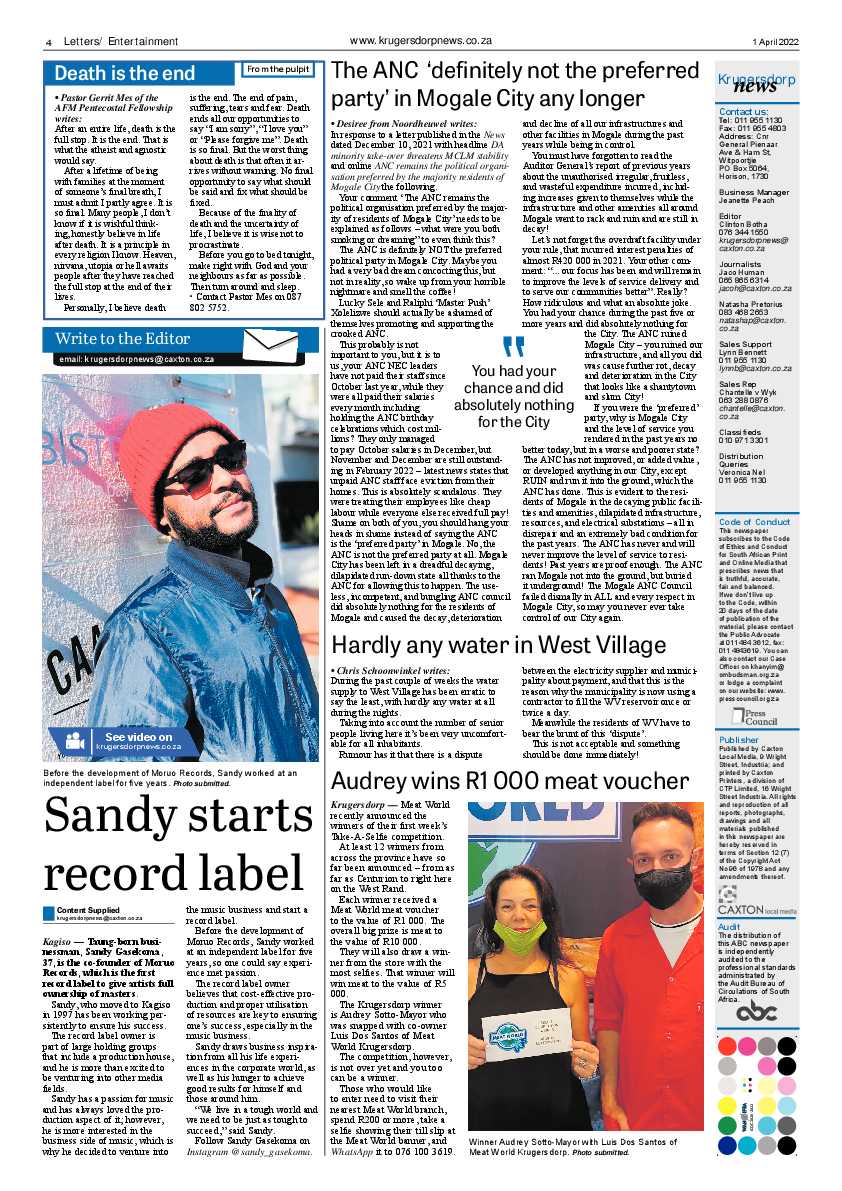 Krugersdorp News 1 April 2022 page 4
