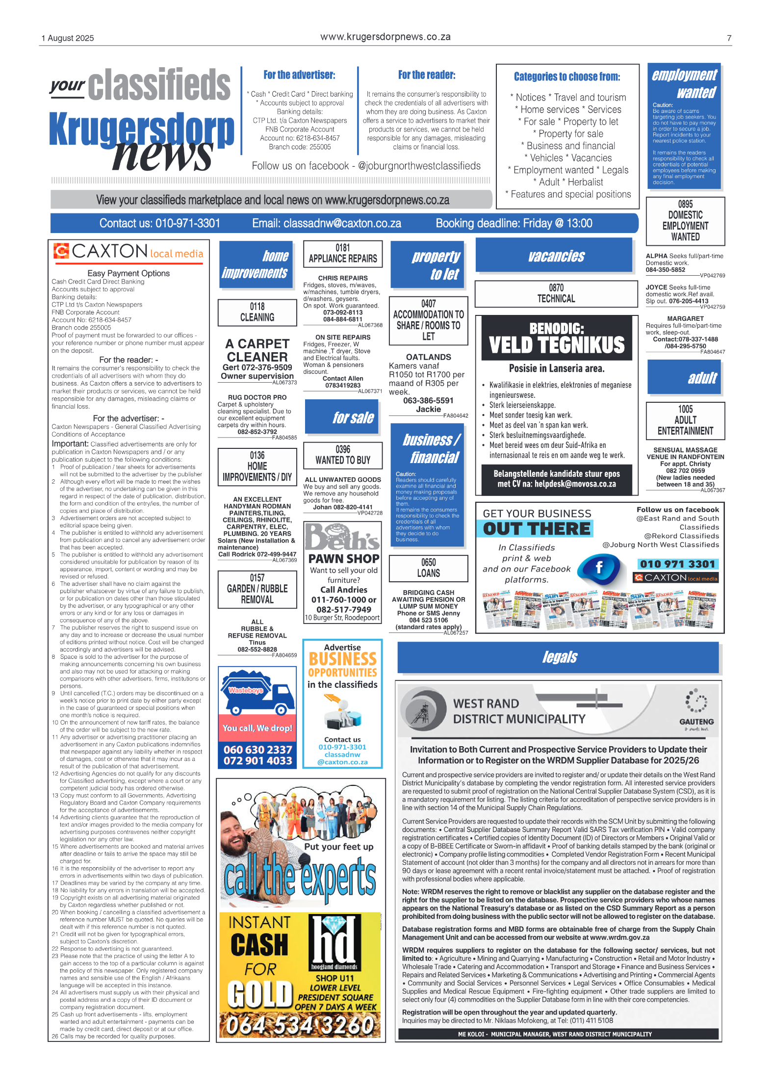 Krugersdorp News 1 August 2025 page 7
