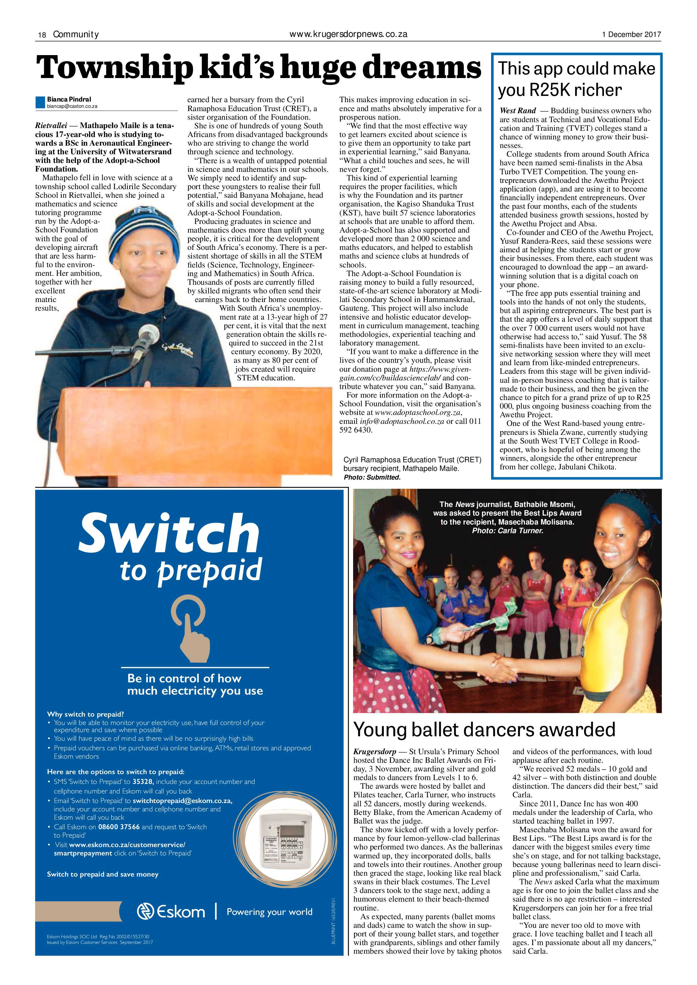 Krugersdorp News 1 December 2017 page 18