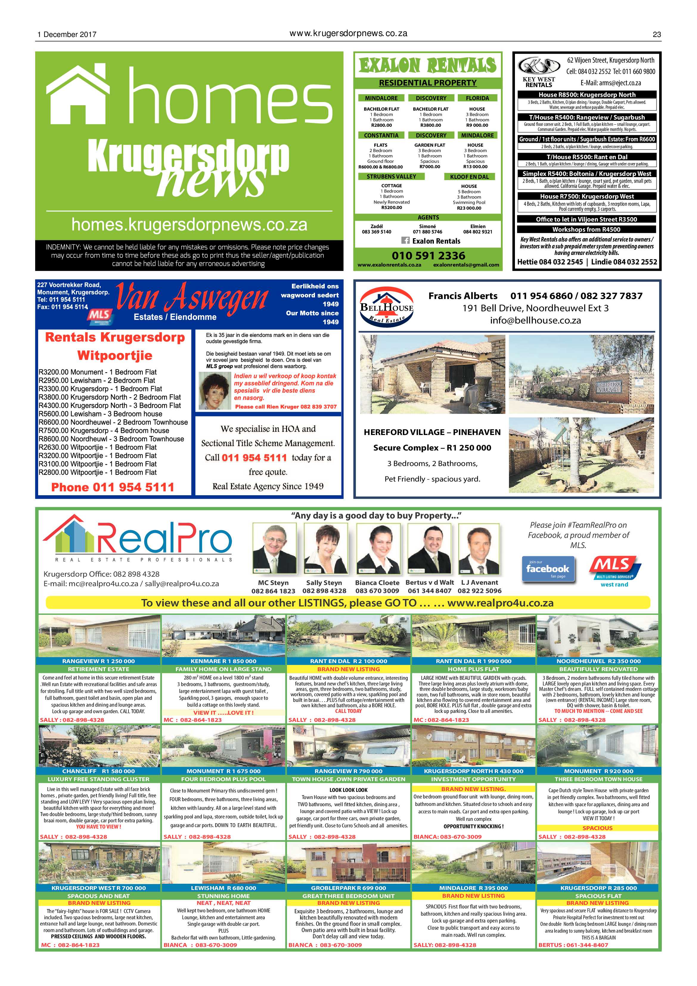 Krugersdorp News 1 December 2017 page 23