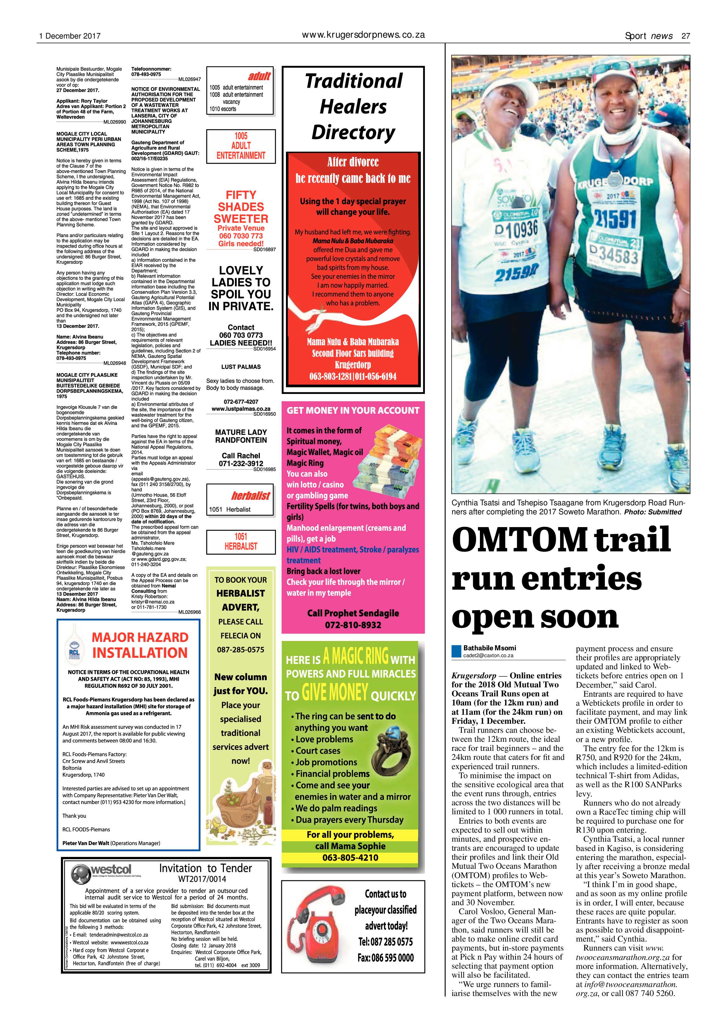 Krugersdorp News 1 December 2017 page 27