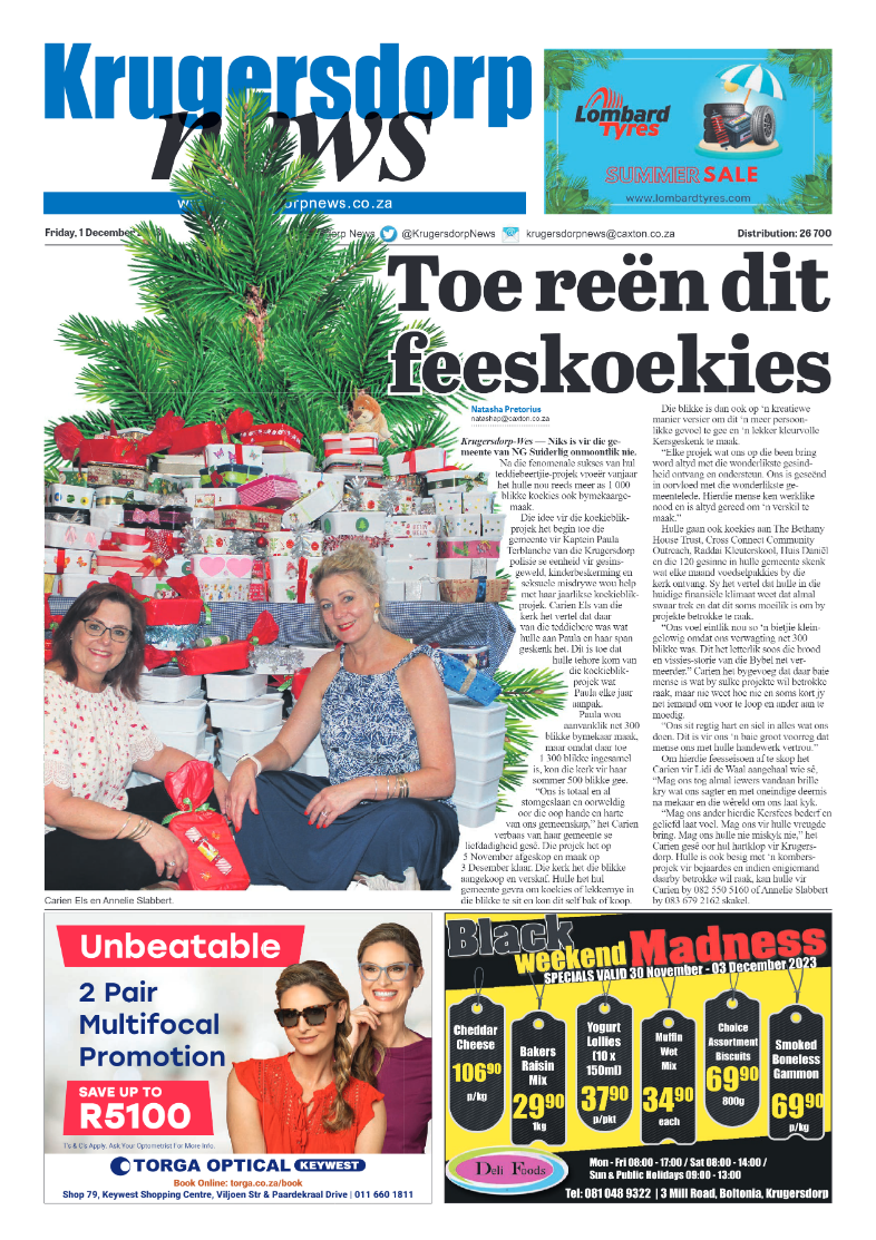 Krugersdorp News 1 December 2023 page 1