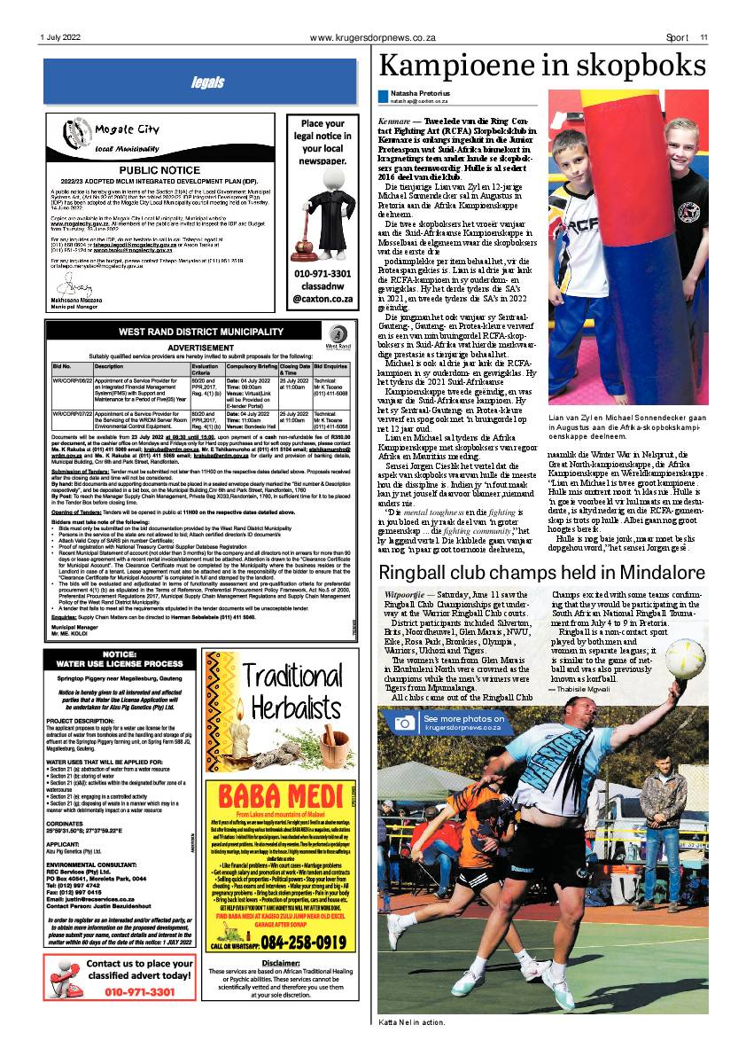 Krugersdorp News 1 July 2022 page 11