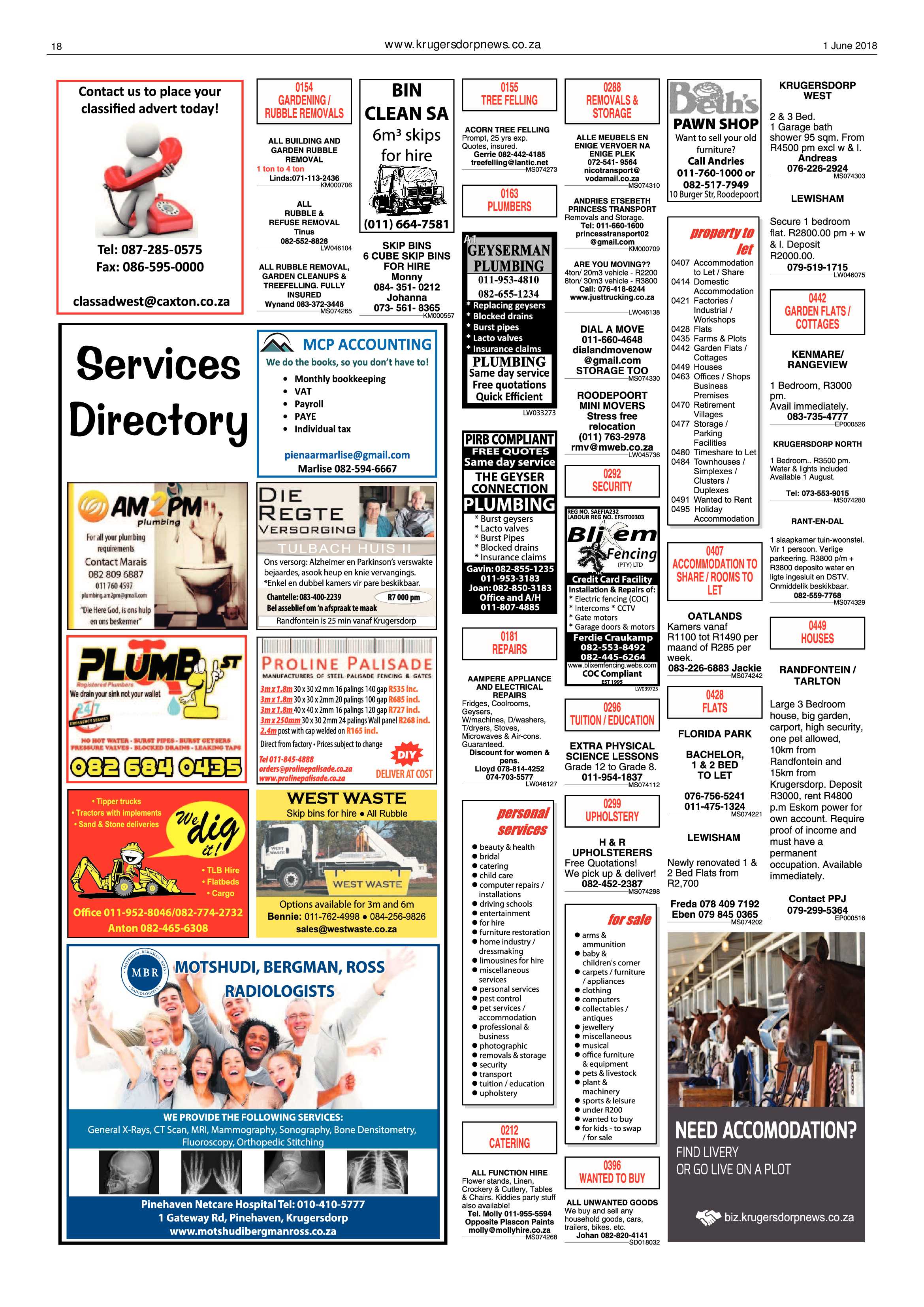 Krugersdorp News 1 June 2018 page 18
