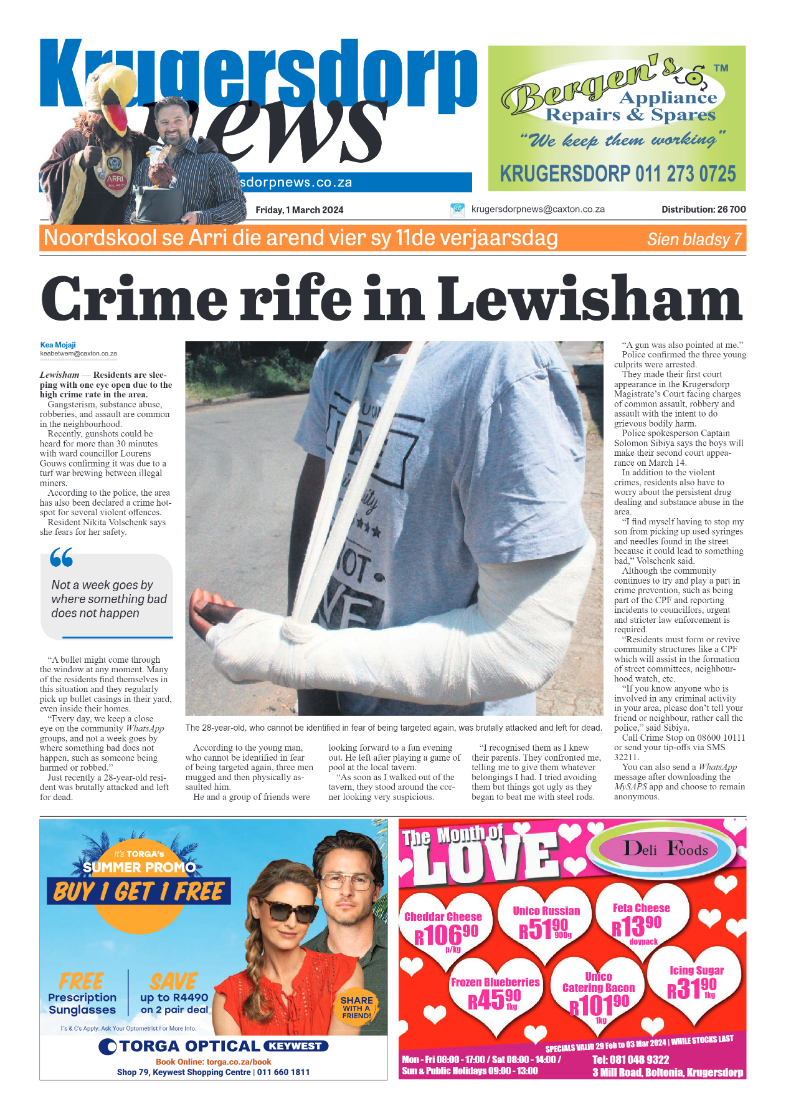 Krugersdorp News 1 March 2024 page 1