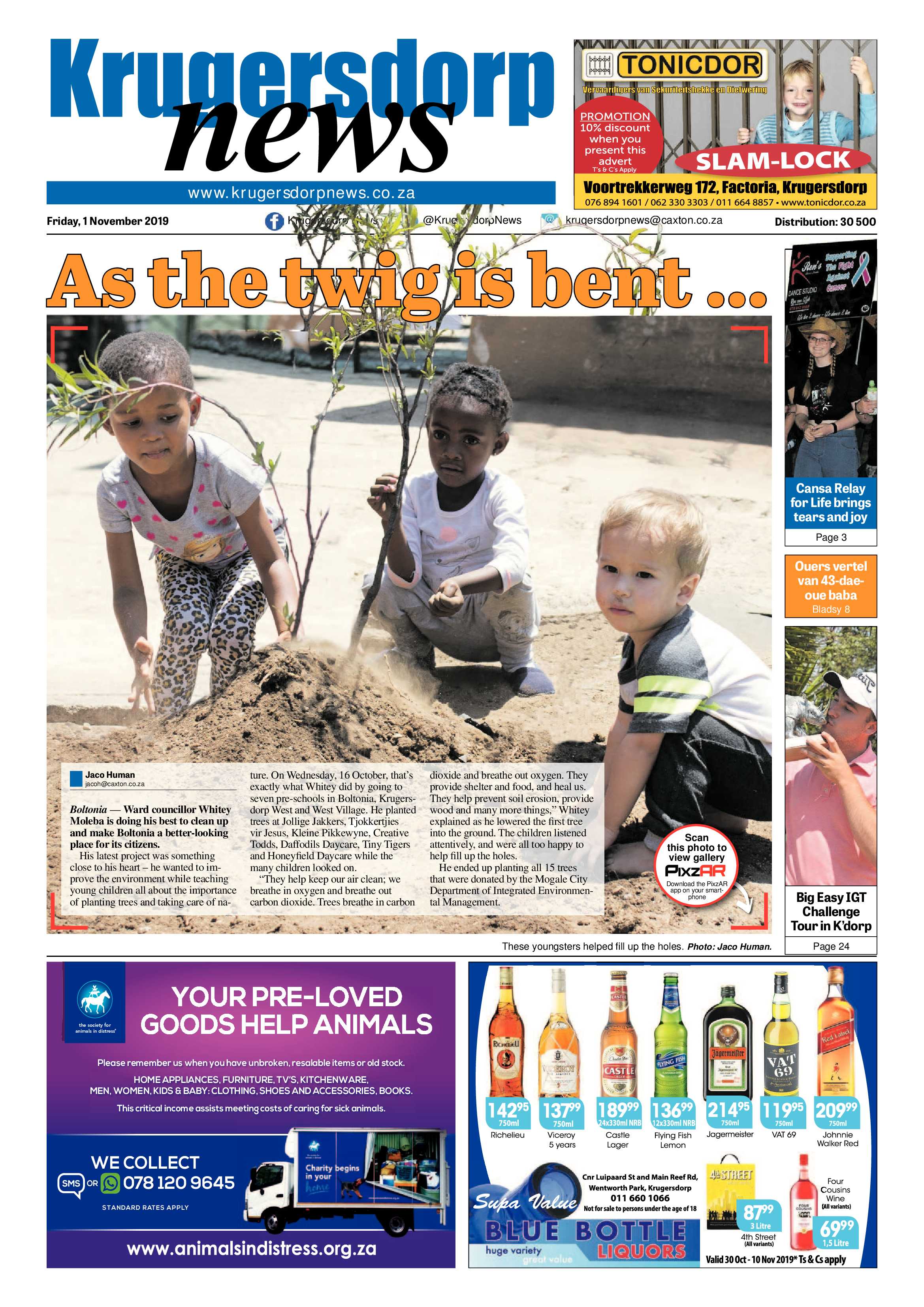 Krugersdorp News 1 November 2019 page 1
