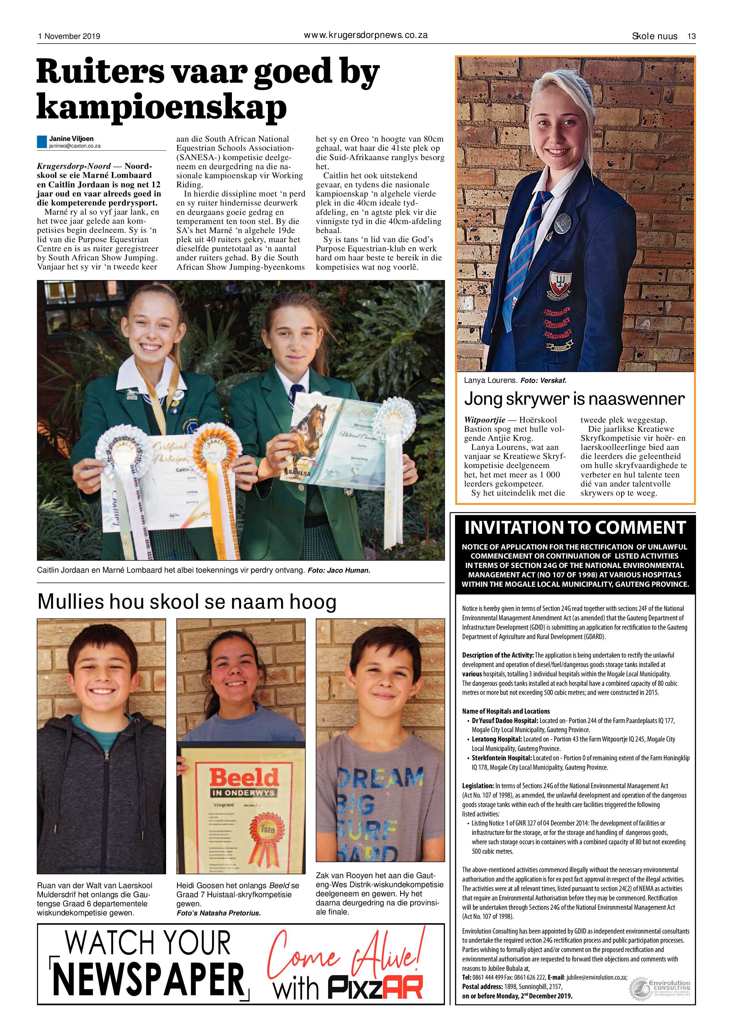 Krugersdorp News 1 November 2019 page 13