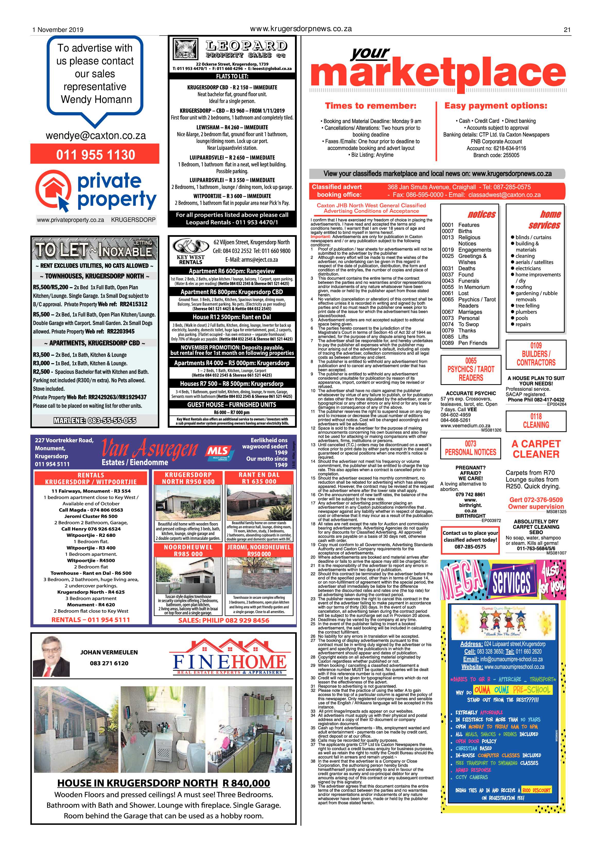 Krugersdorp News 1 November 2019 page 21