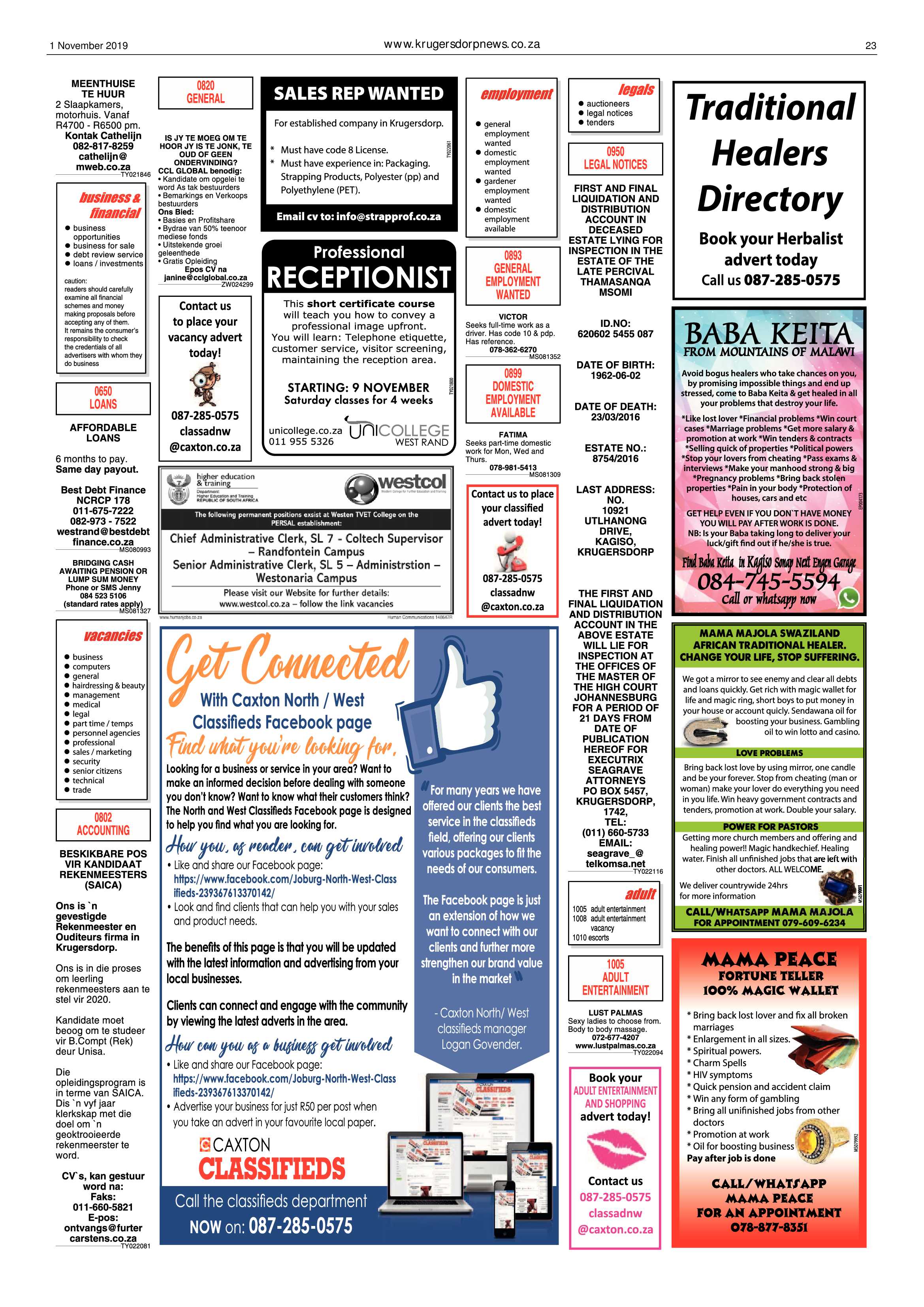 Krugersdorp News 1 November 2019 page 23