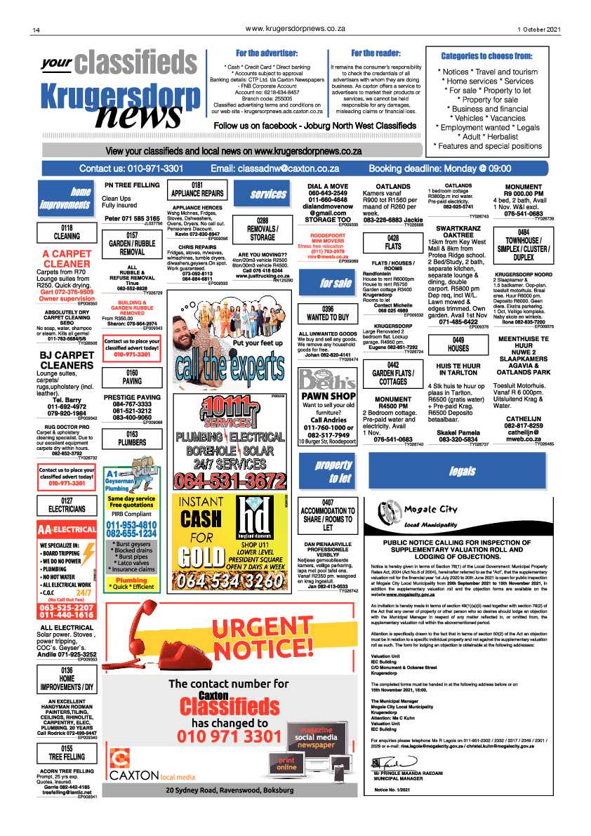 Krugersdorp News 1 October 2021 page 16