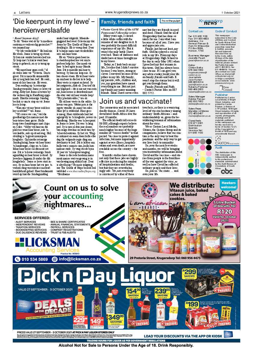 Krugersdorp News 1 October 2021 page 6