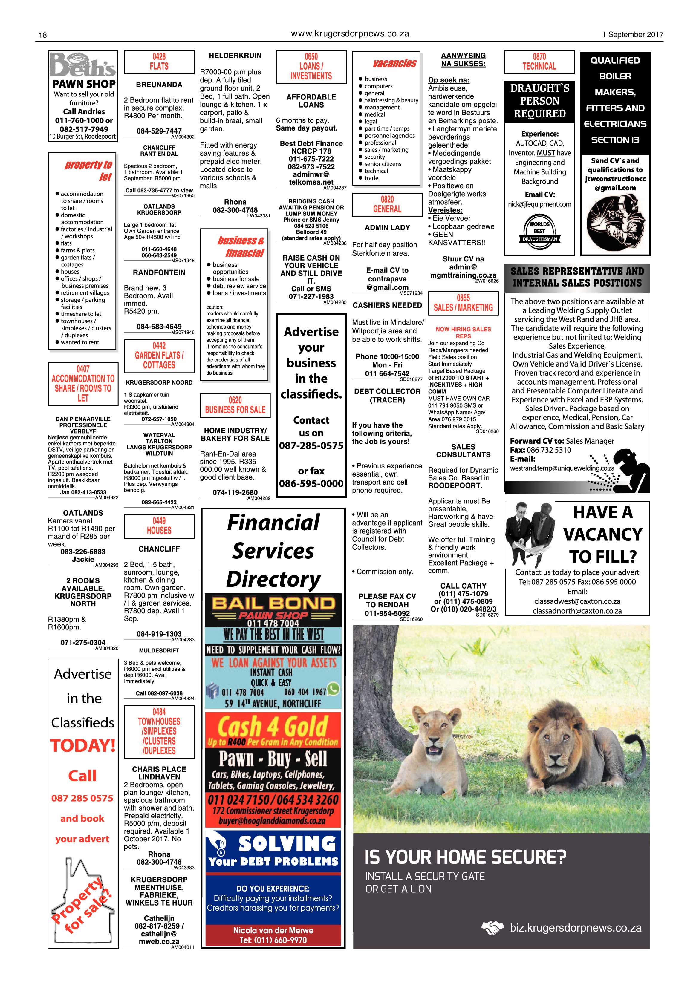 Krugersdorp News 1 September 2017 page 18