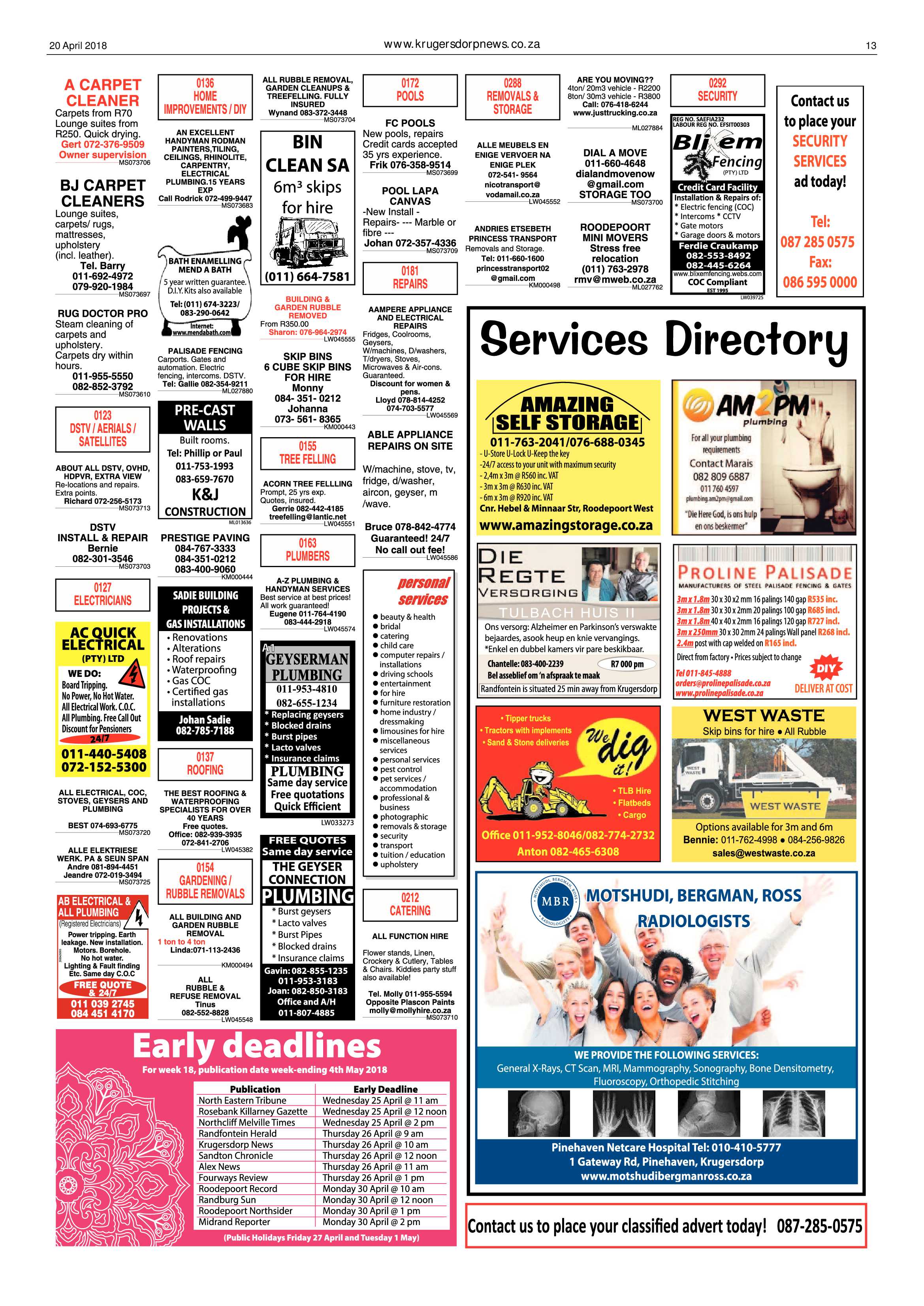 Krugersdorp News 20 April 2018 page 13